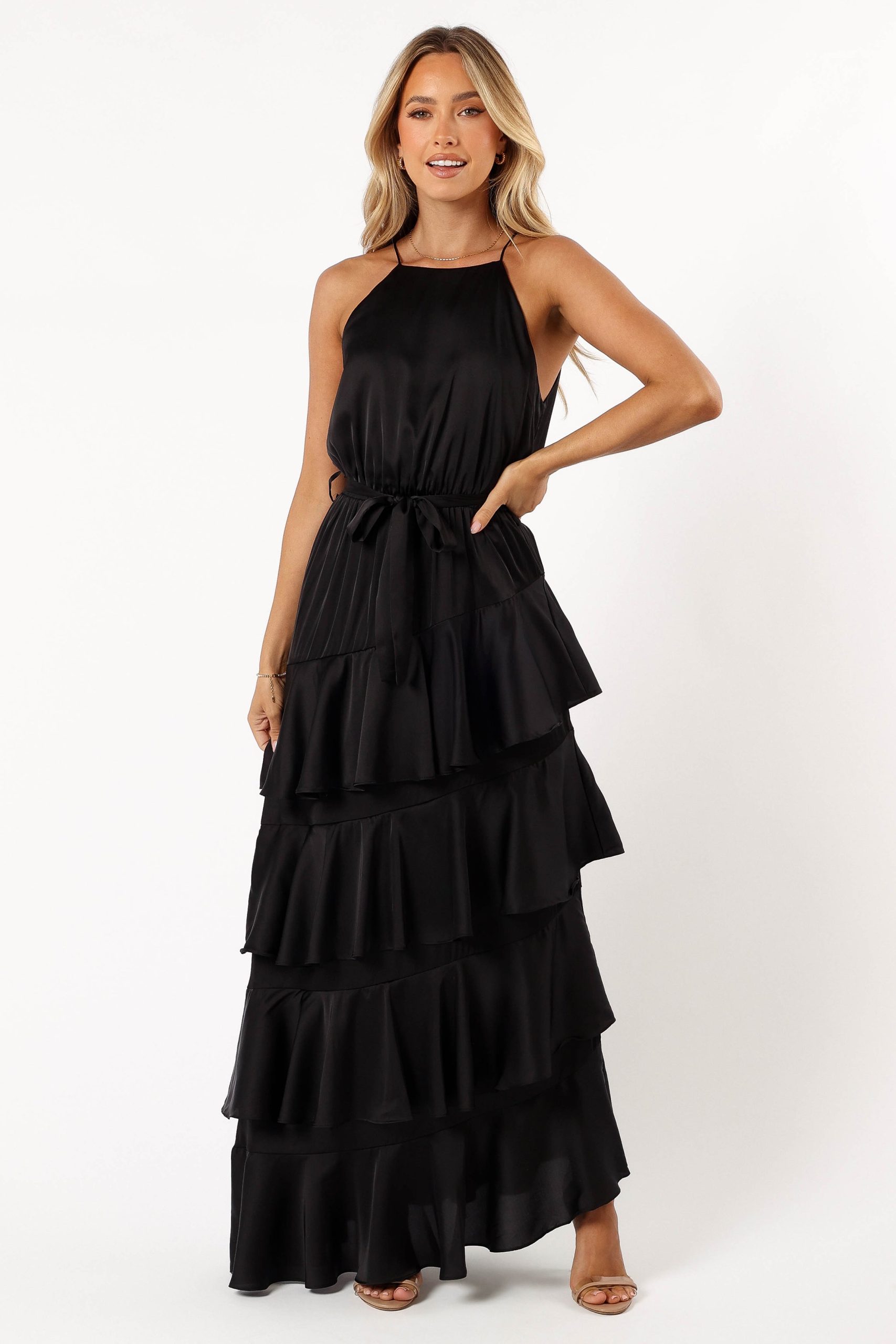 Annalise Tiered Maxi Dress - Black - Image 3