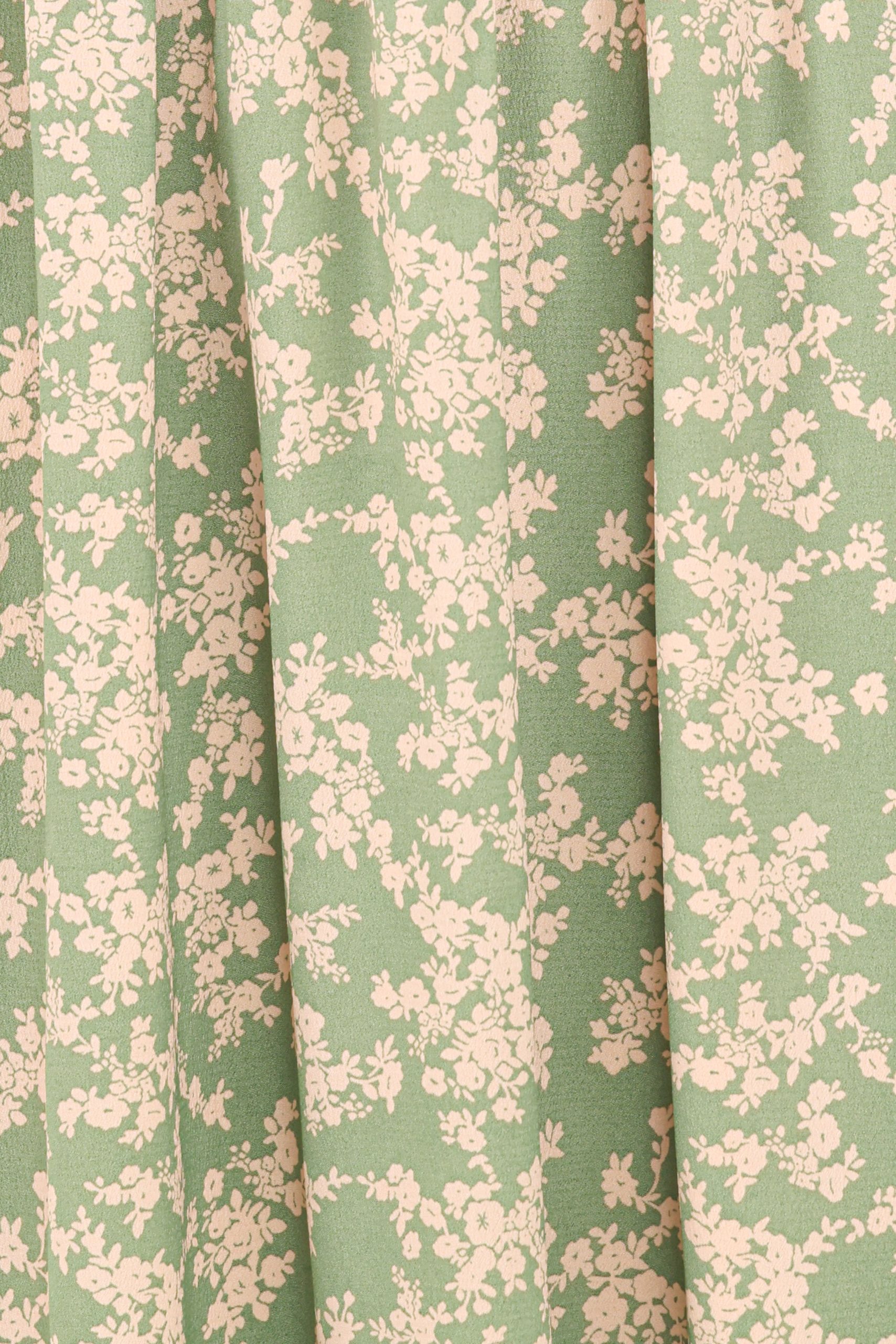 Ashara Long Sleeve Midi Dress - Green Floral - Image 6