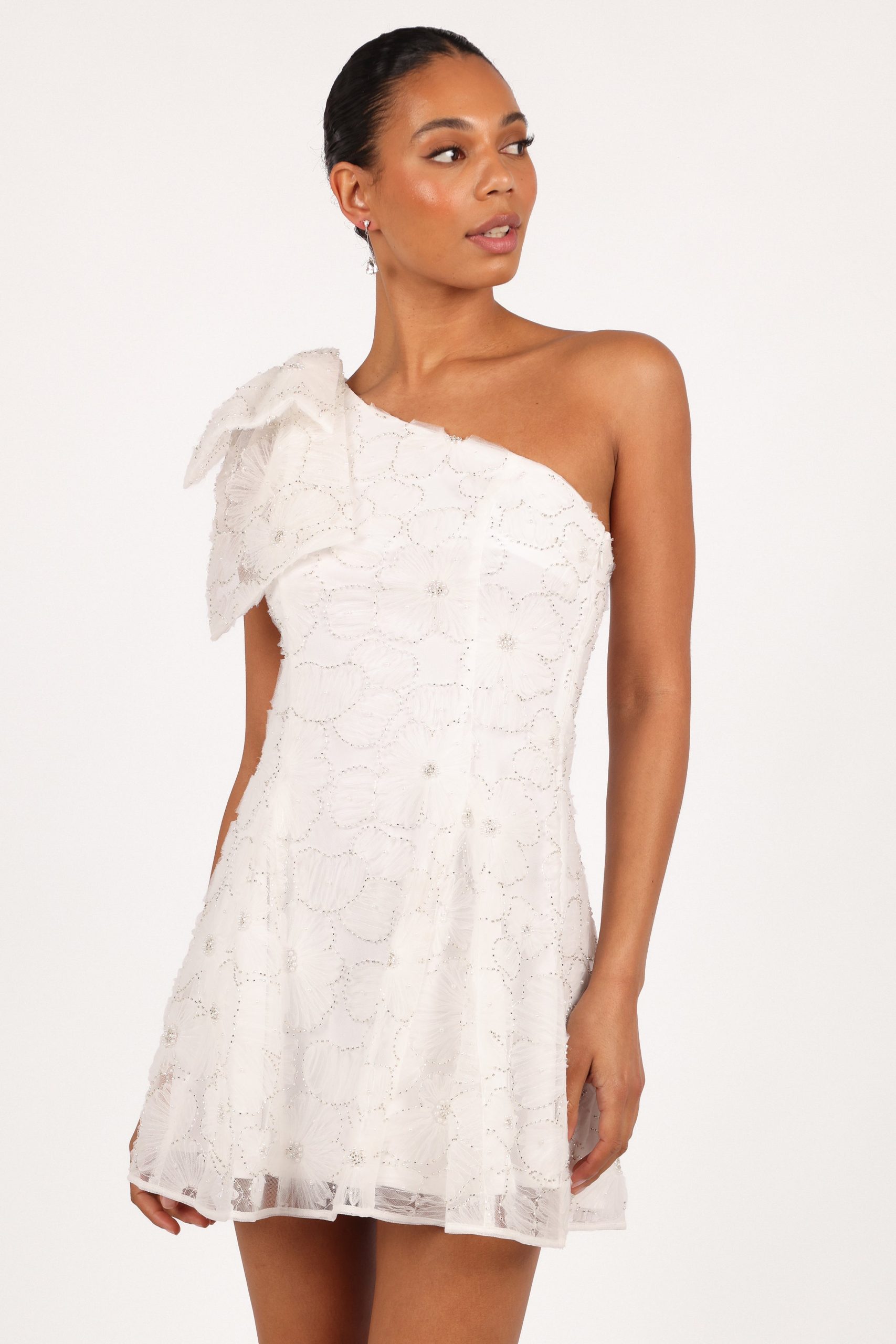 Ashly Off Shoulder Mini Dress - White - Image 3