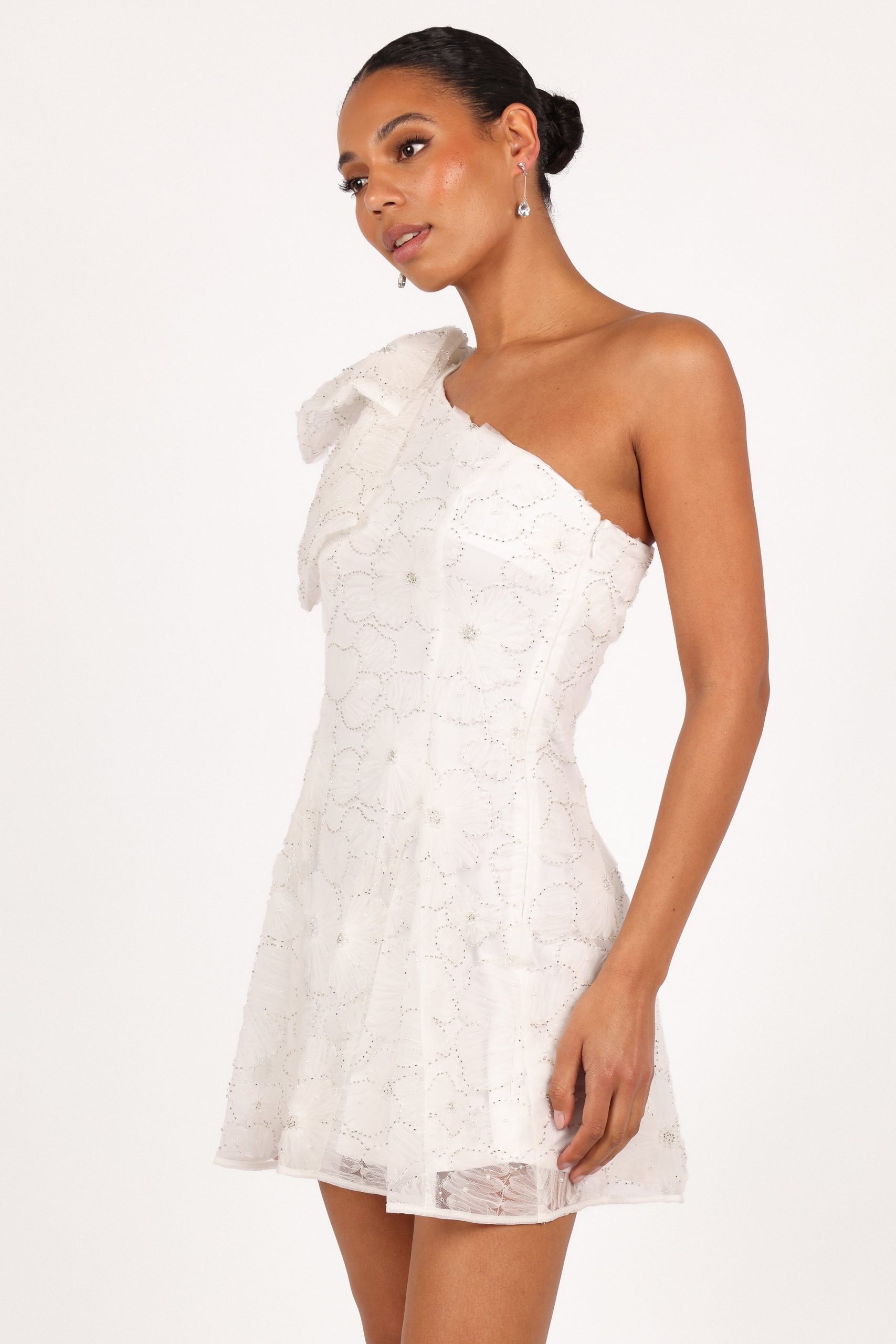 Ashly Off Shoulder Mini Dress - White - Image 6