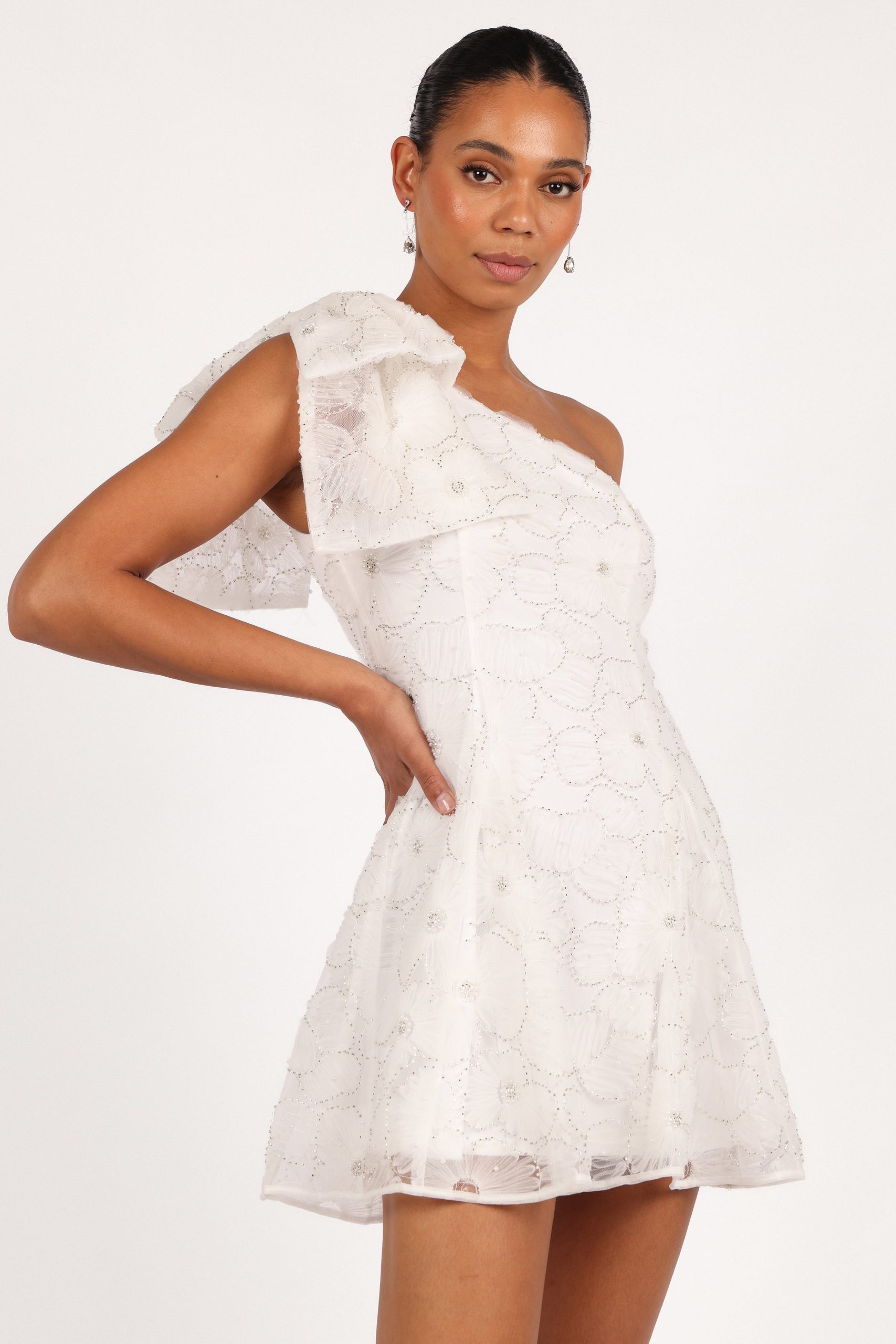 Ashly Off Shoulder Mini Dress - White - Image 9