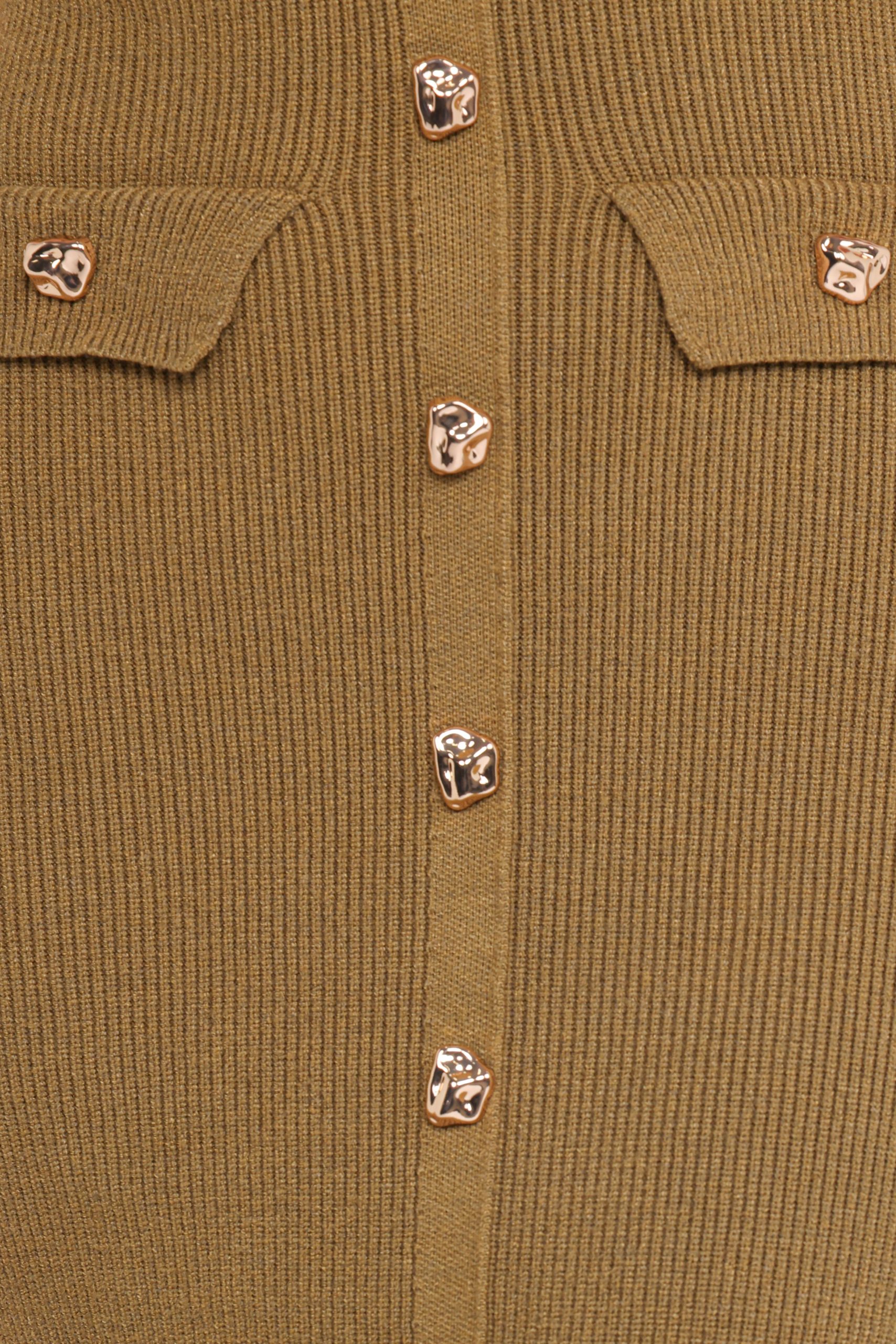 Aspen Button Up Knit Dress - Olive - Image 6
