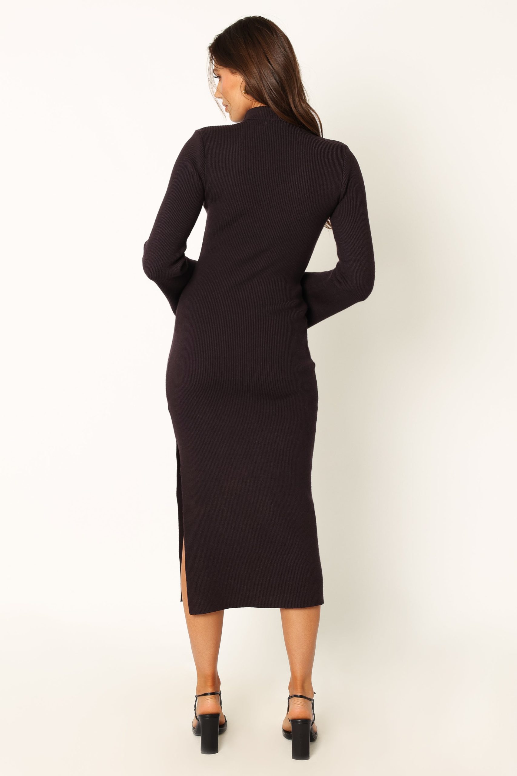 Astor Long Sleeve Midi Dress - Plum - Image 4