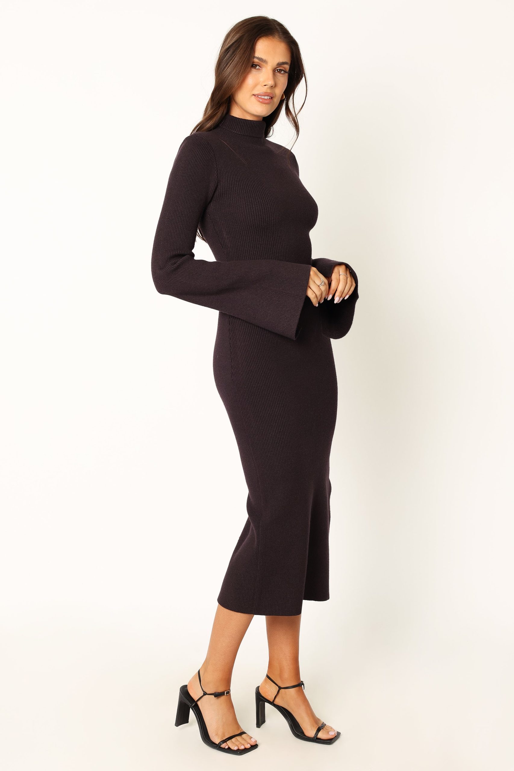 Astor Long Sleeve Midi Dress - Plum - Image 5