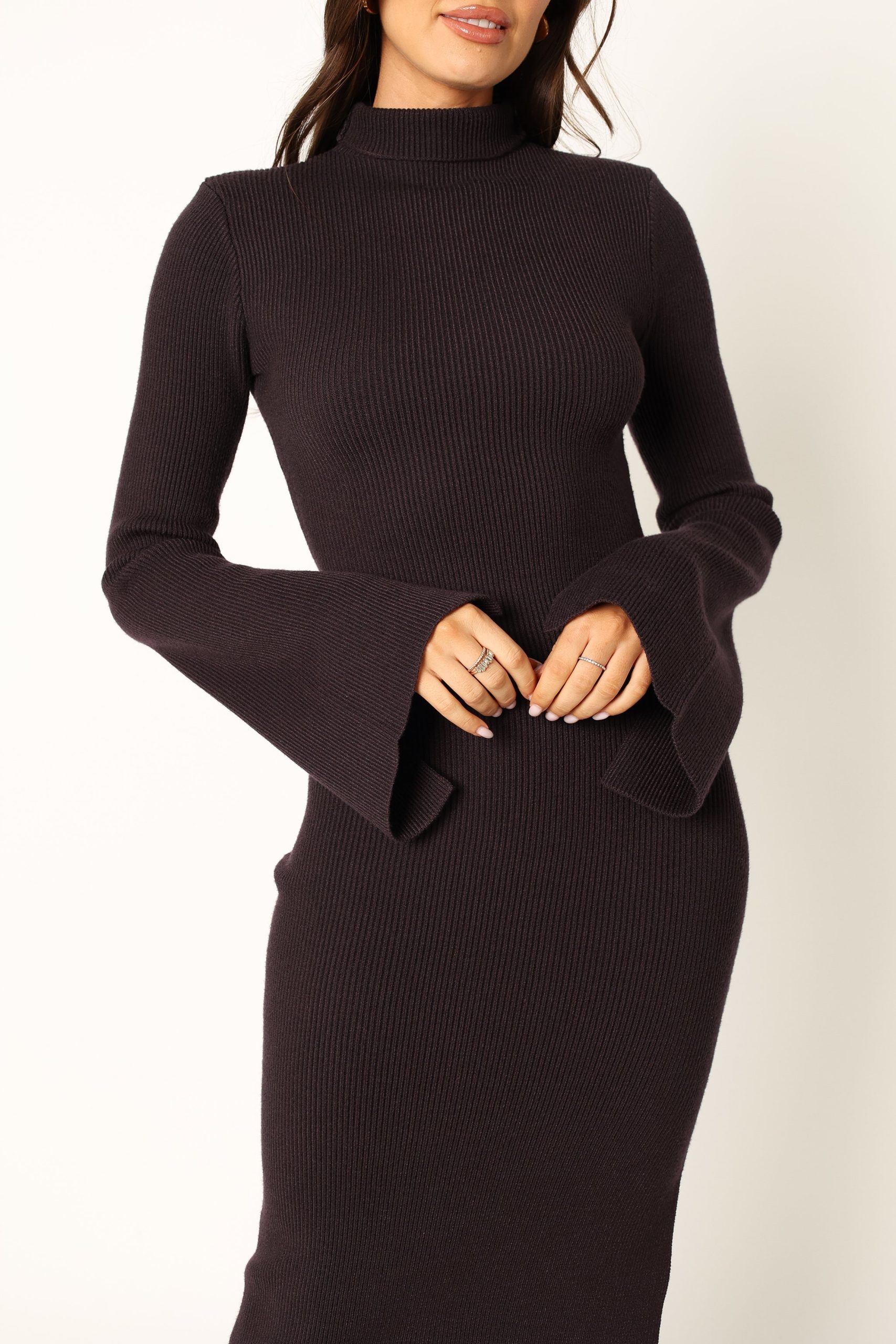 Astor Long Sleeve Midi Dress - Plum - Image 7