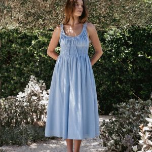 Auguste Midi Dress - Pale Blue