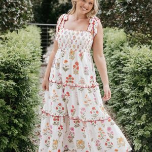 Aurelia Maxi Dress - White Floral