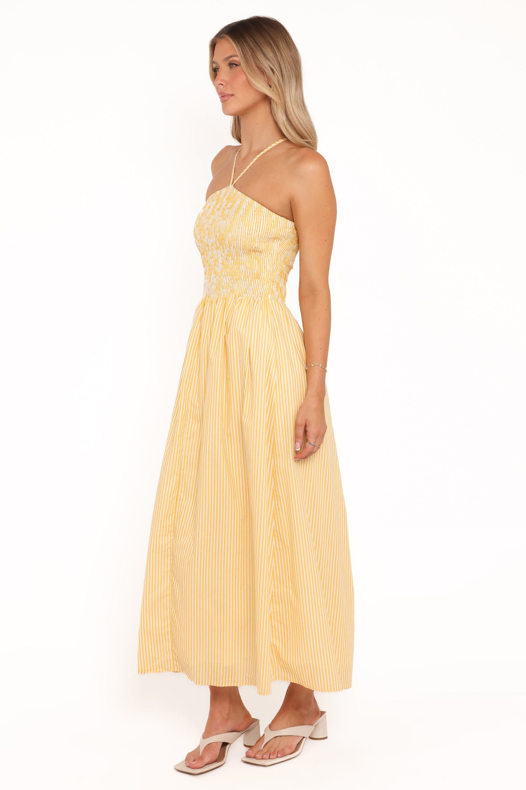 Aviva Smocked Midi Dress - Mango Stripe - Image 4