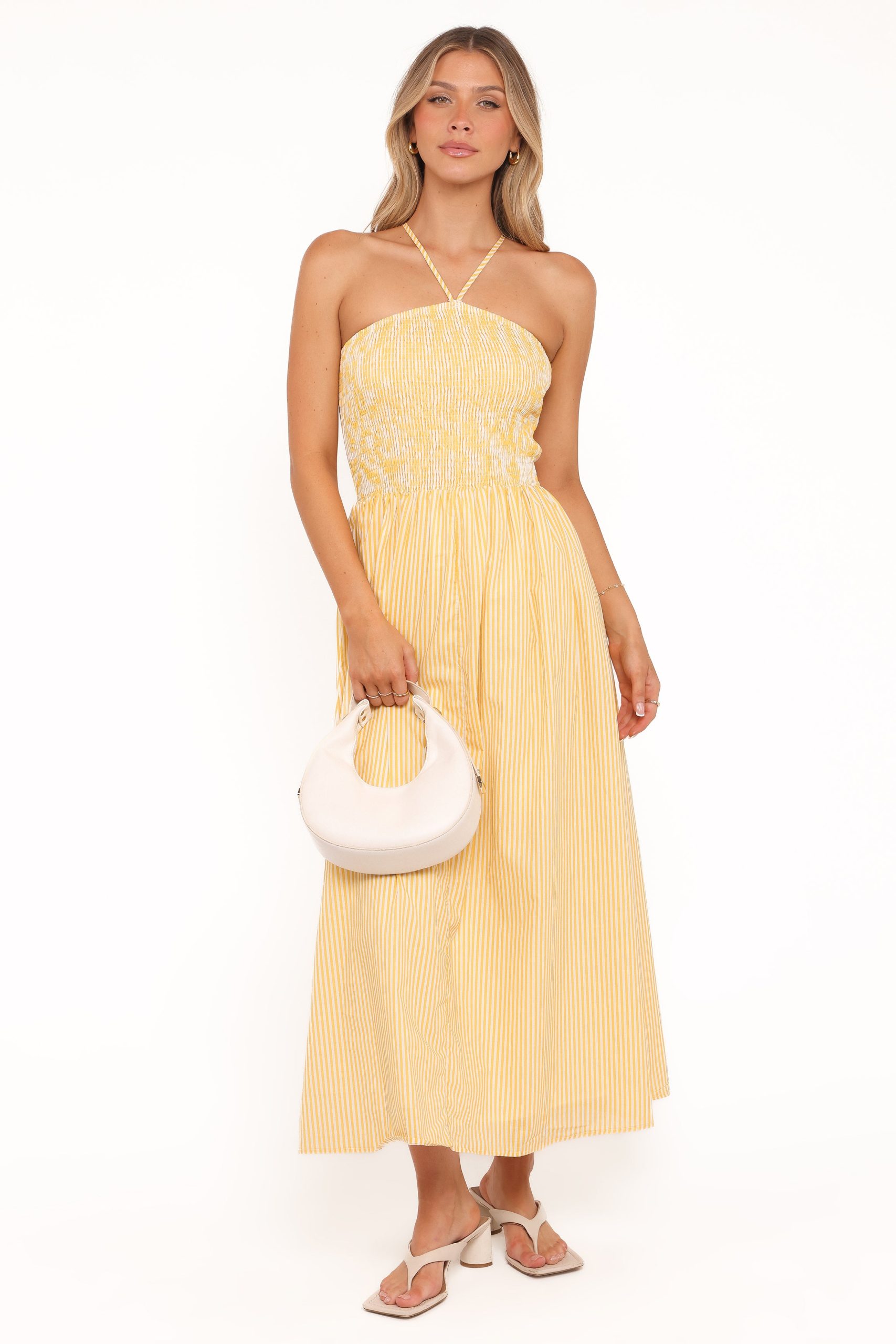 Aviva Smocked Midi Dress - Mango Stripe - Image 7