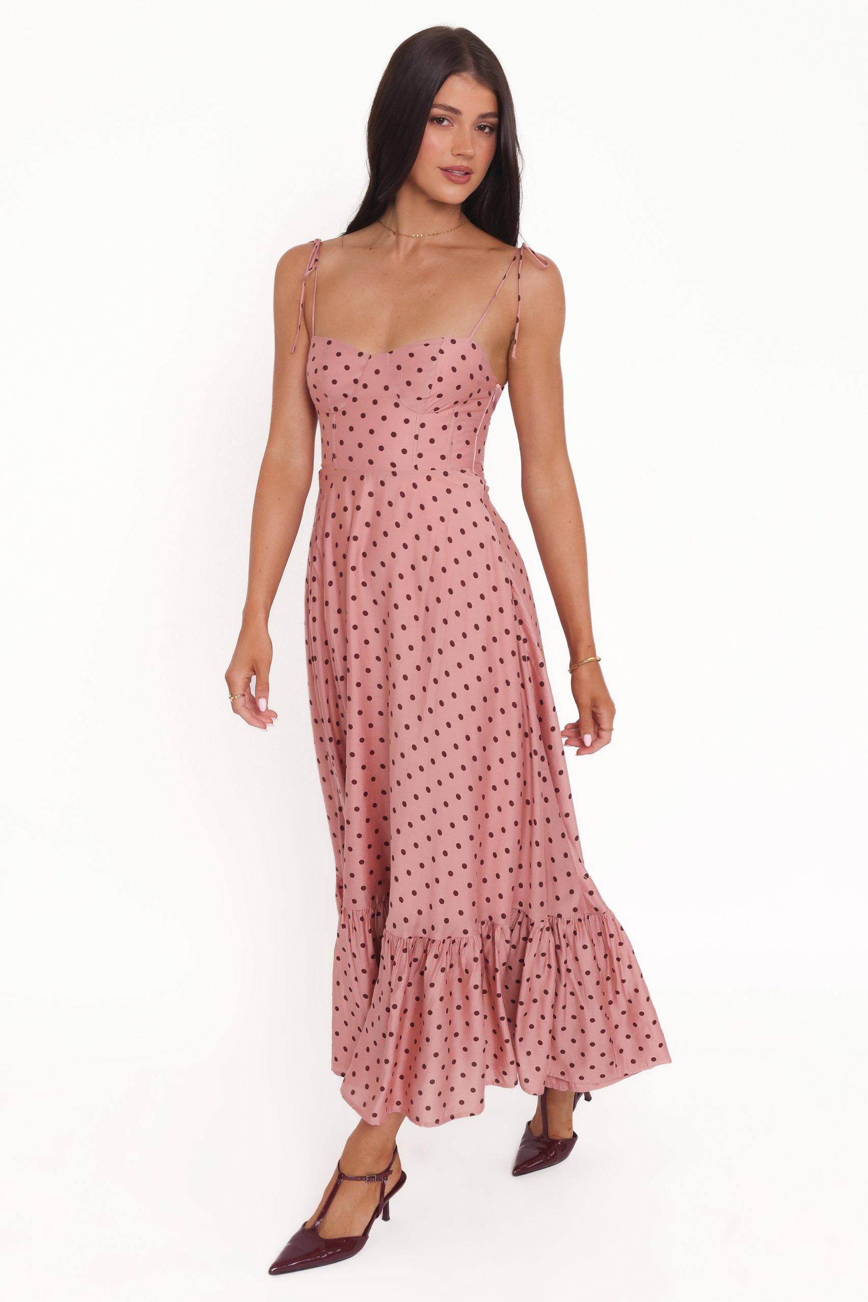 Ayana Midi Dress - Pink Polka Dot - Image 5