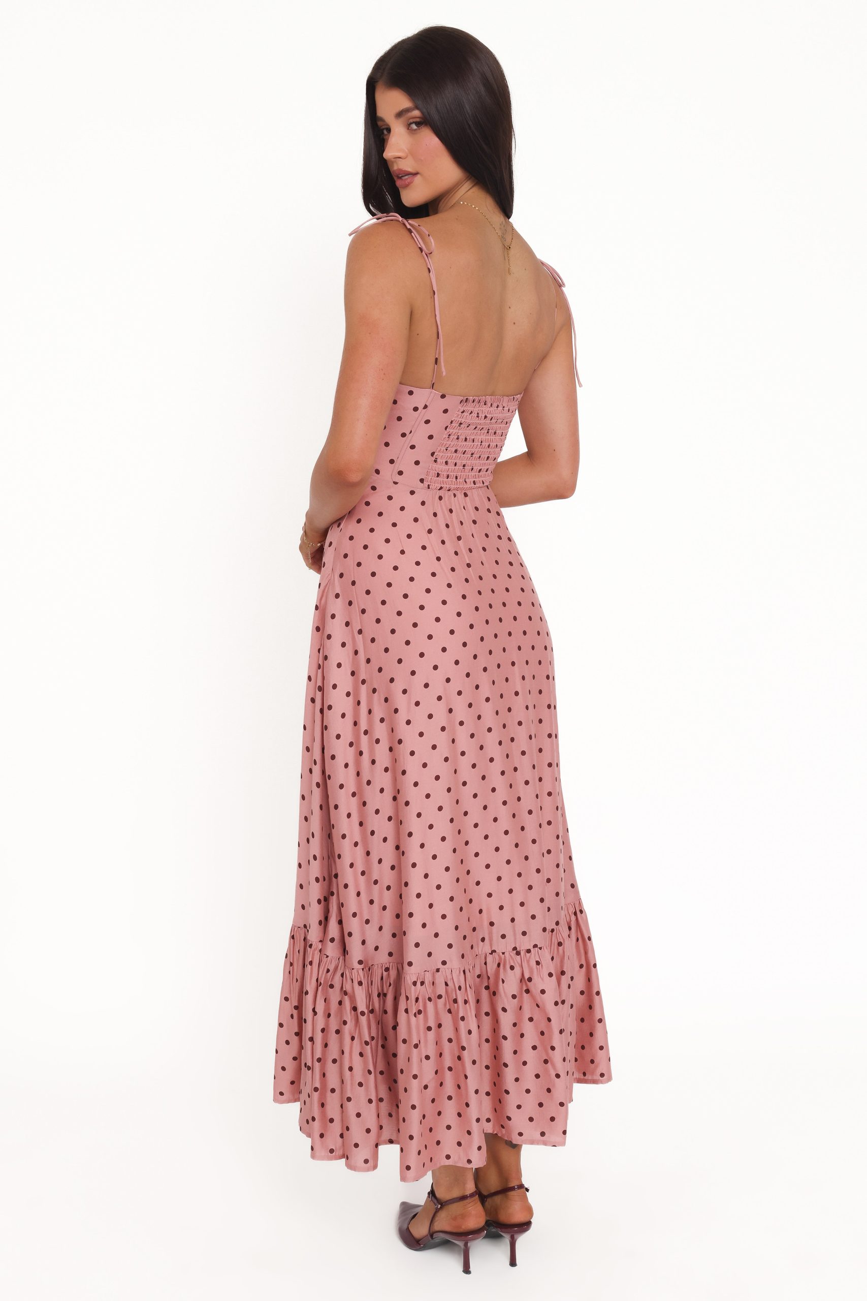 Ayana Midi Dress - Pink Polka Dot - Image 4
