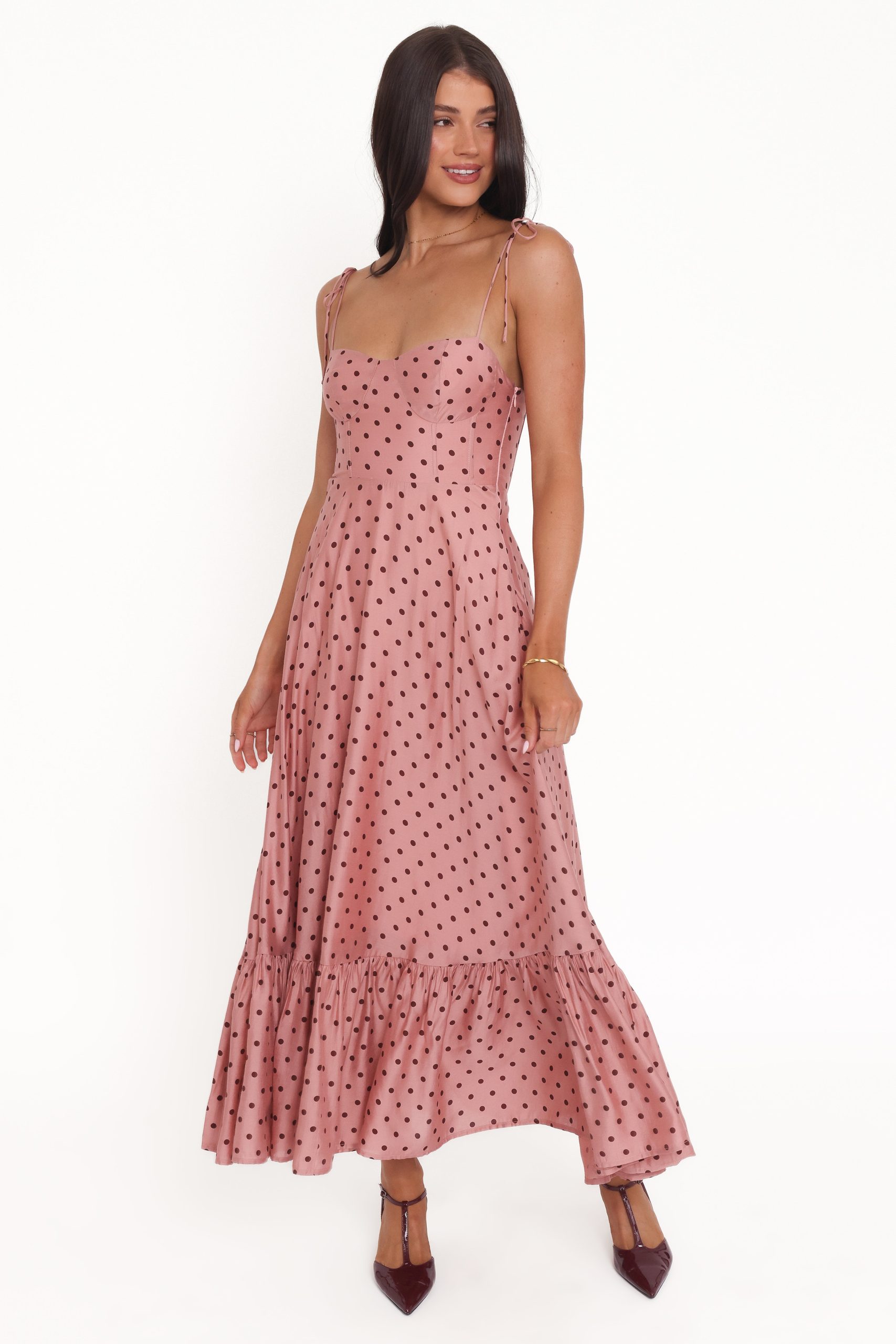 Ayana Midi Dress - Pink Polka Dot - Image 2