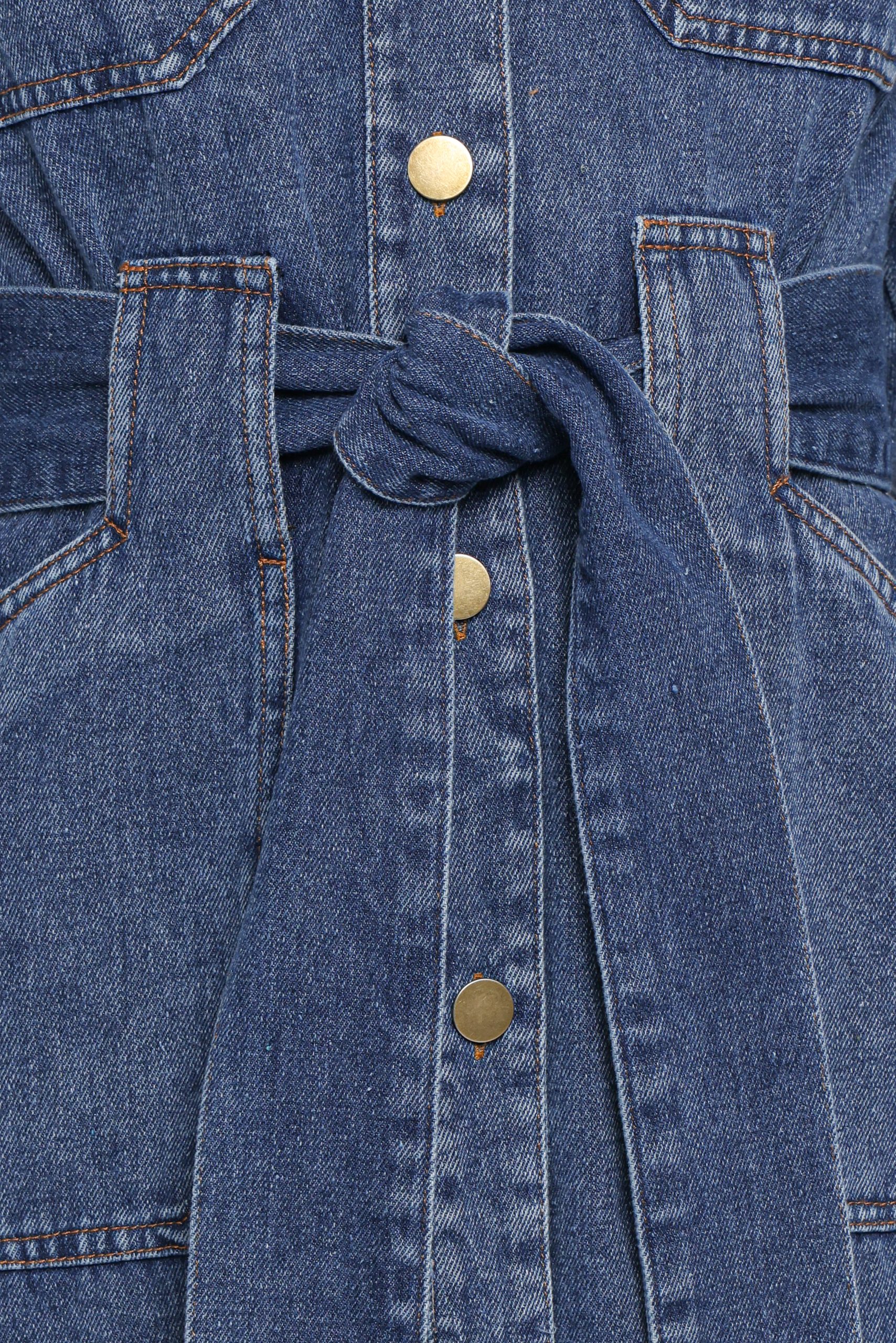 Ballina Long Sleeve Midi Dress - Blue Denim - Image 7
