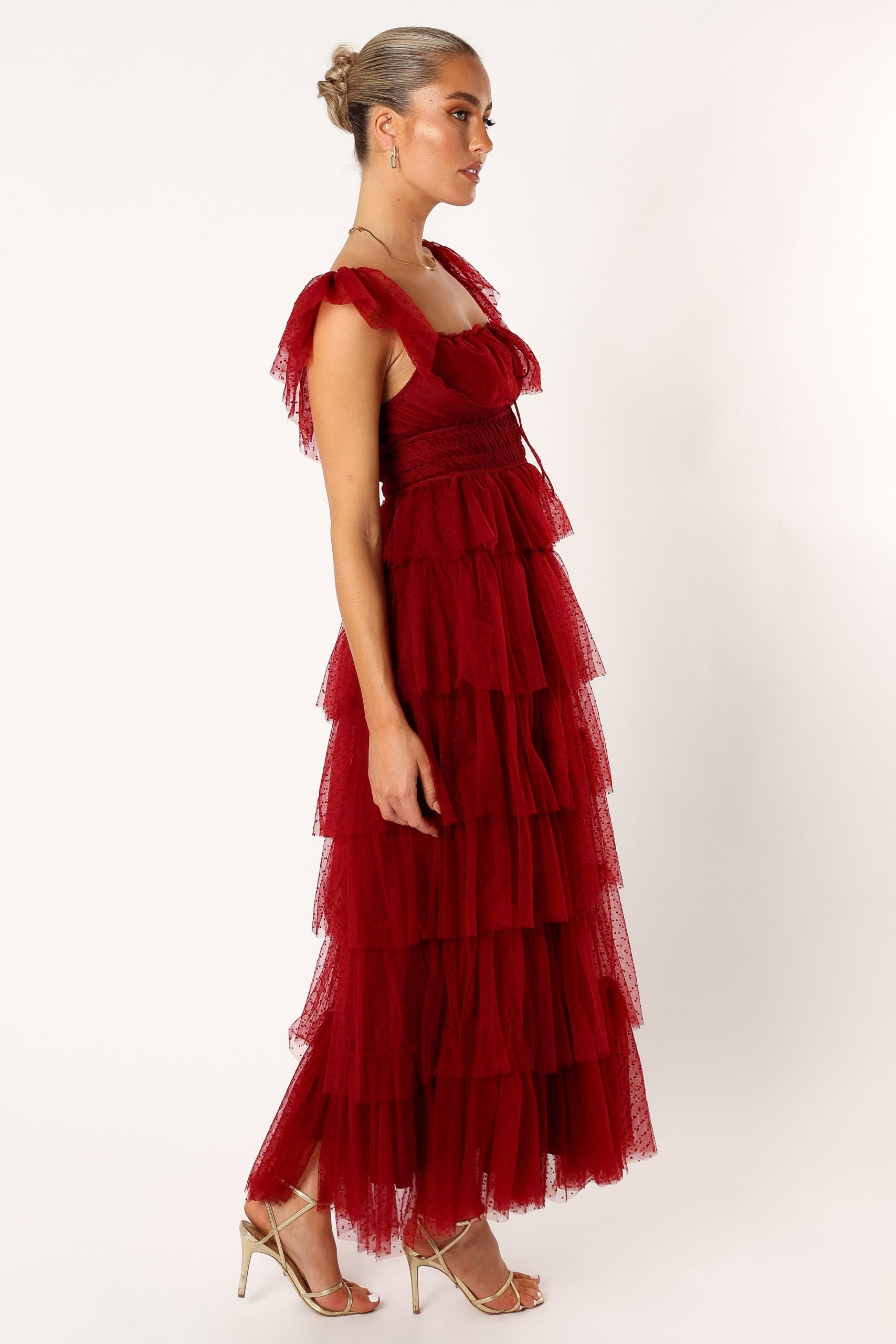 Belle Maxi Dress - Burgundy - Image 2