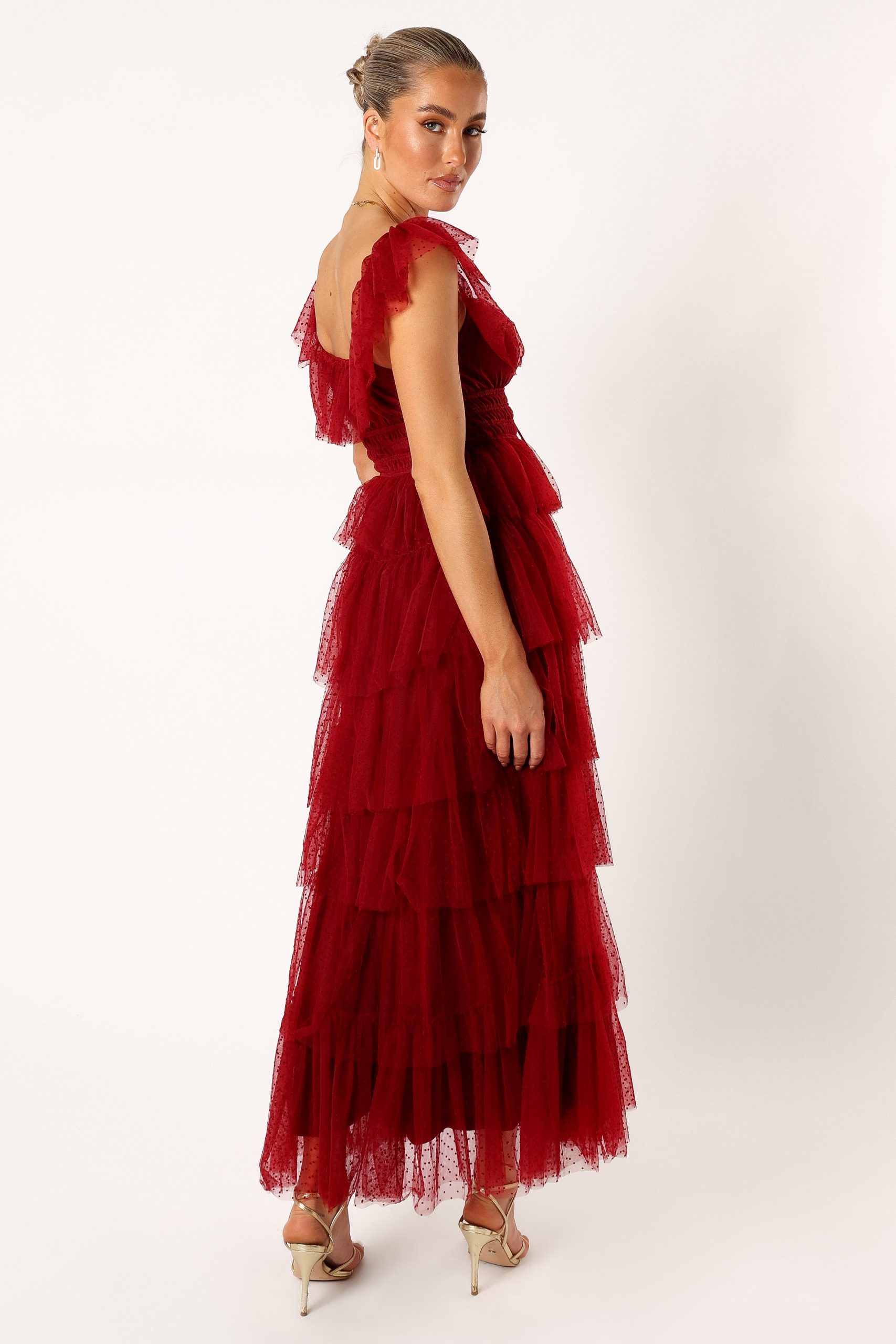 Belle Maxi Dress - Burgundy - Image 3