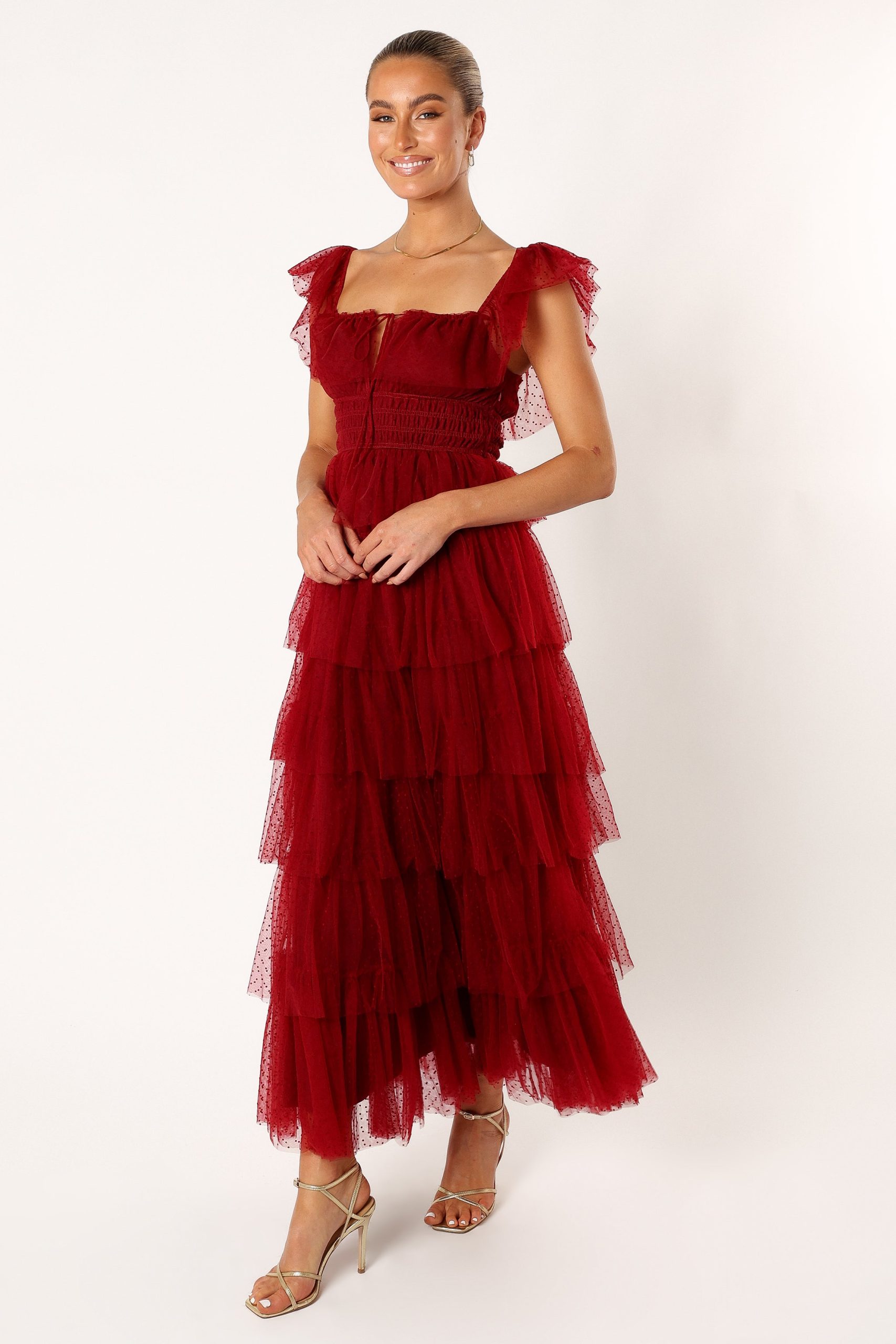 Belle Maxi Dress - Burgundy - Image 4