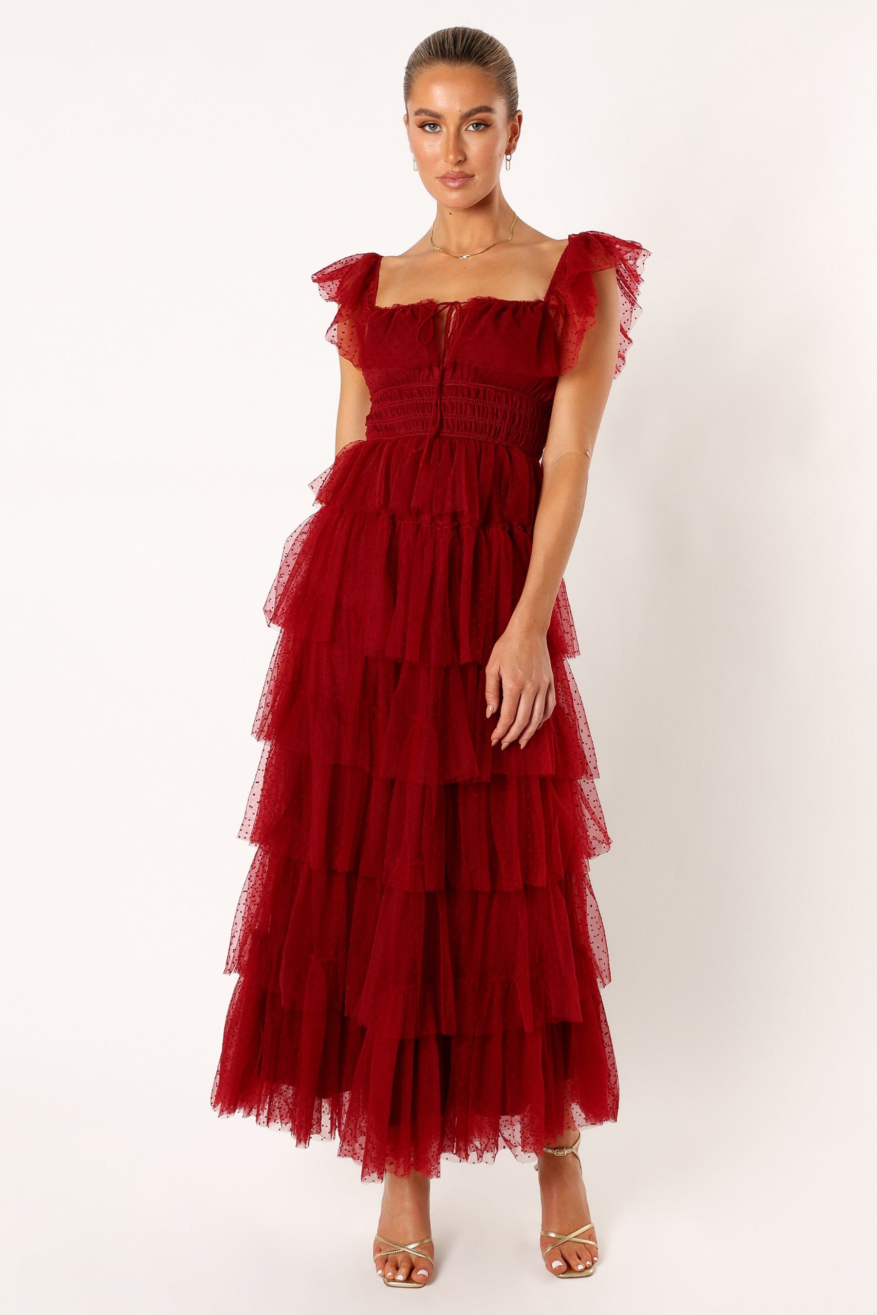 Belle Maxi Dress - Burgundy - Image 5