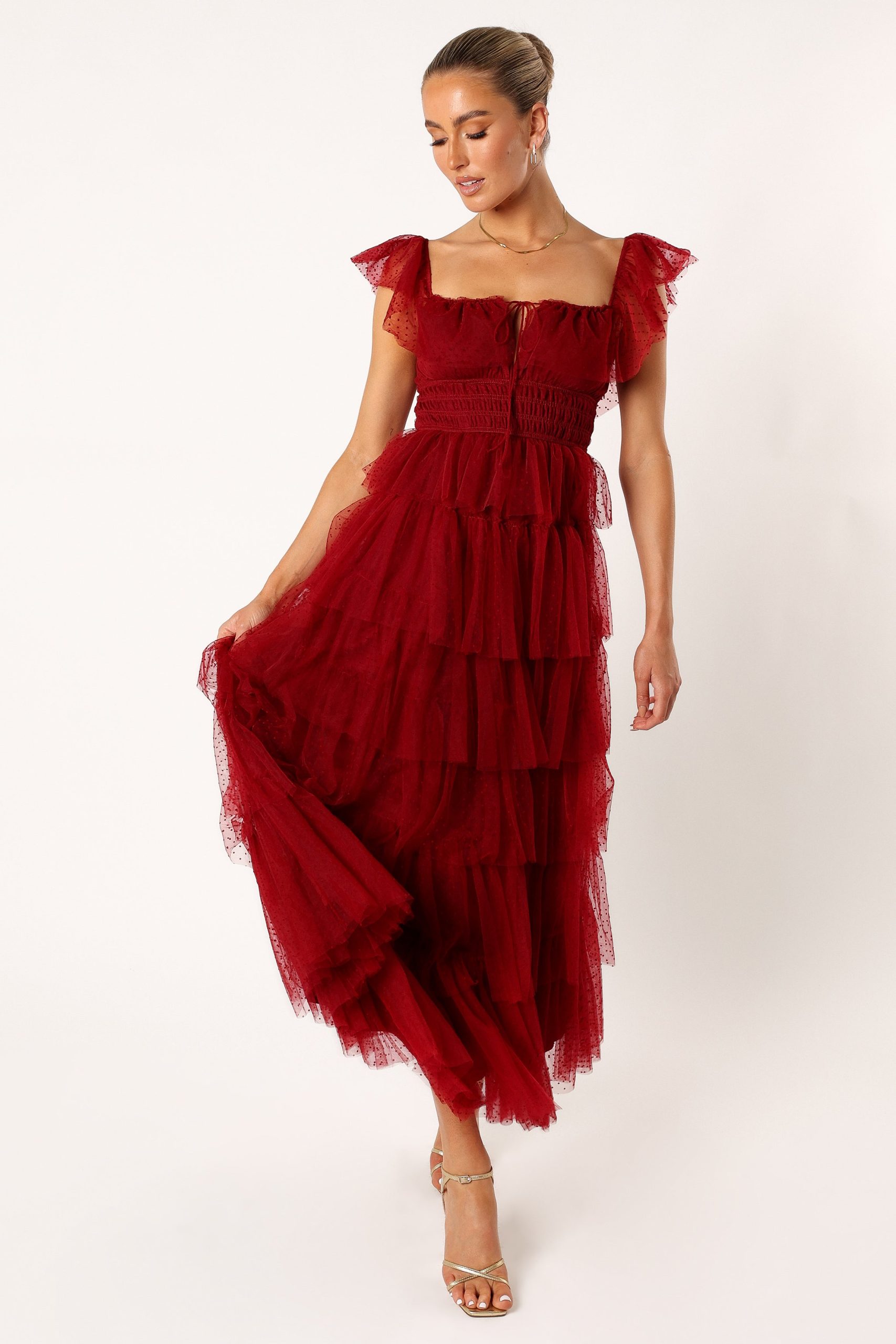 Belle Maxi Dress - Burgundy - Image 6