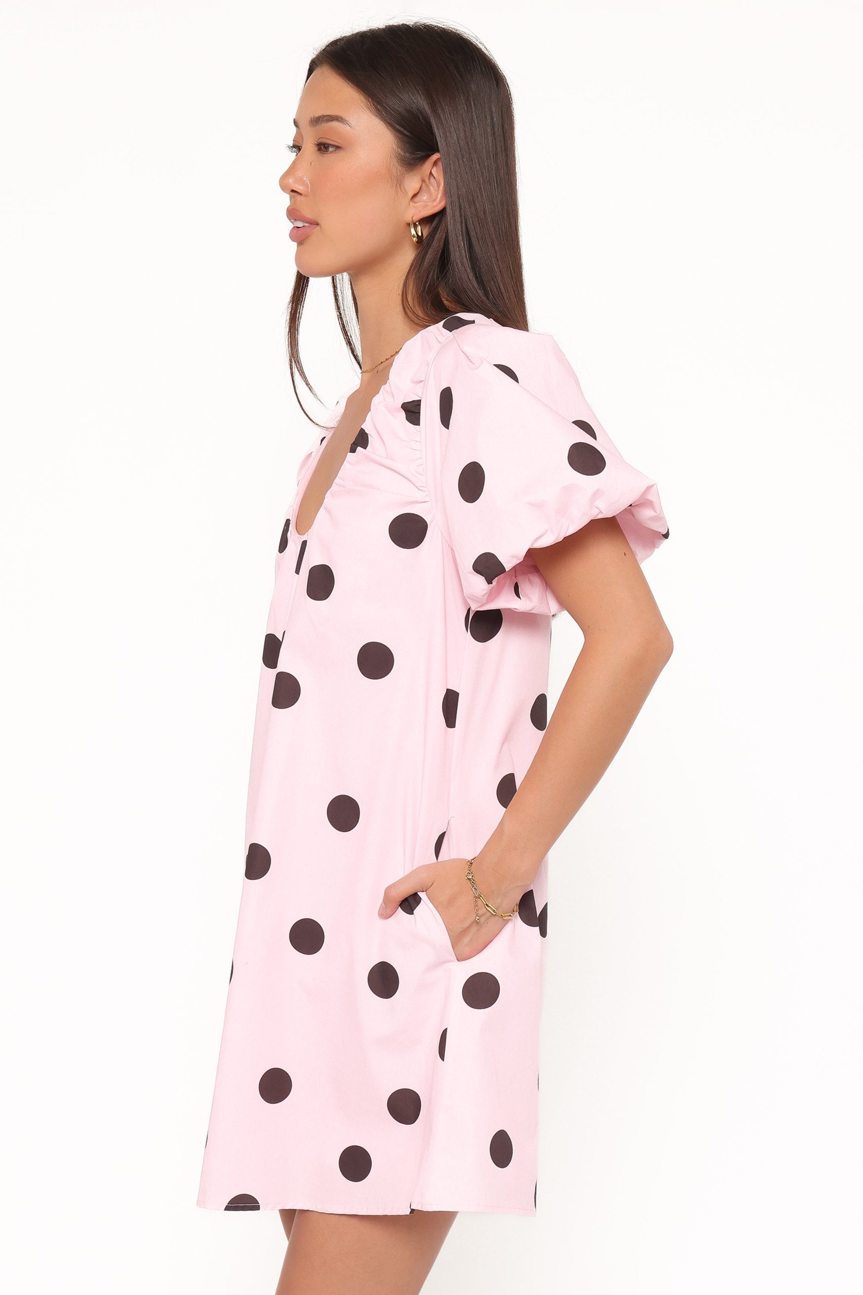 Bertine Mini Dress - Pink Polka Dot - Image 5