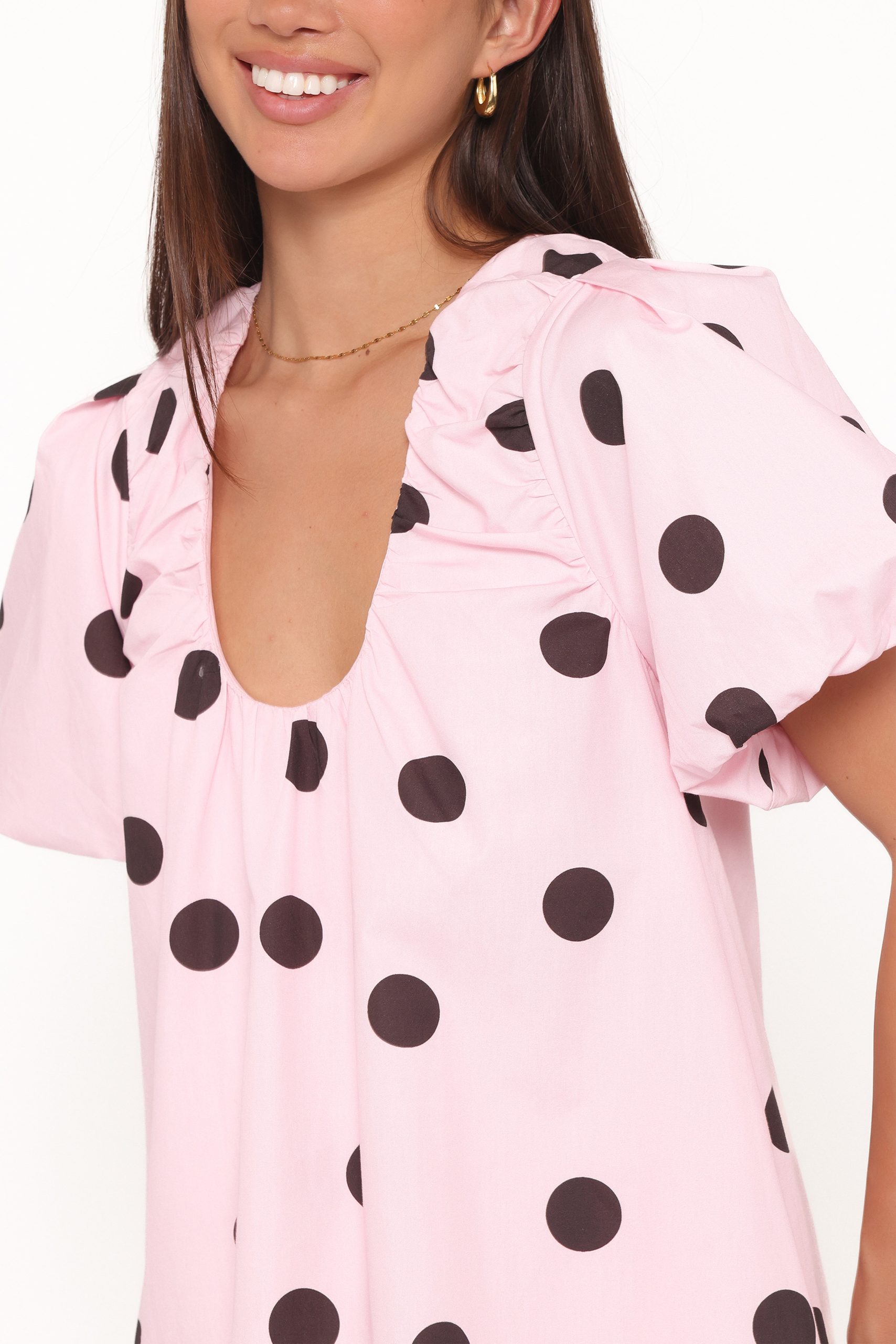 Bertine Mini Dress - Pink Polka Dot - Image 3