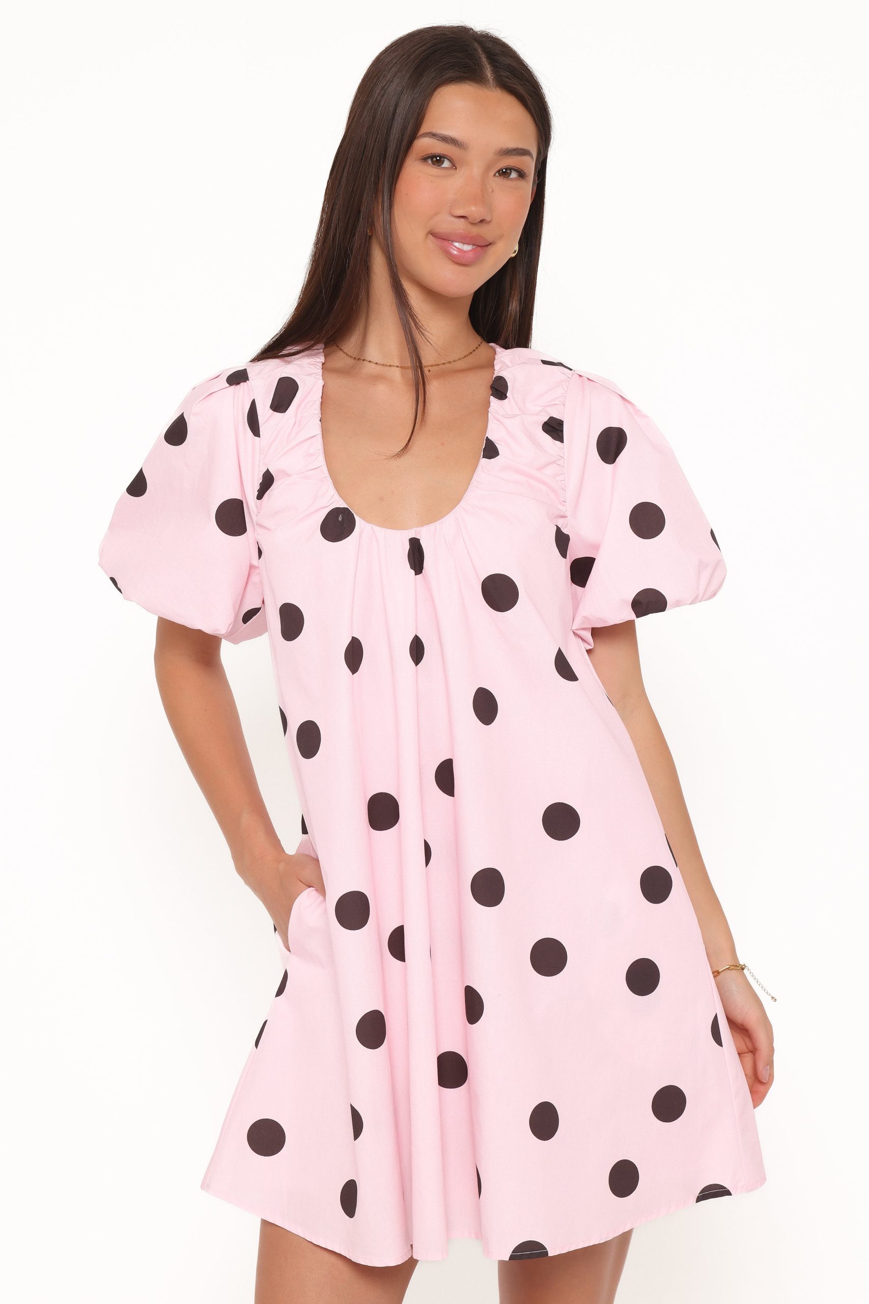 Bertine Mini Dress - Pink Polka Dot - Image 2