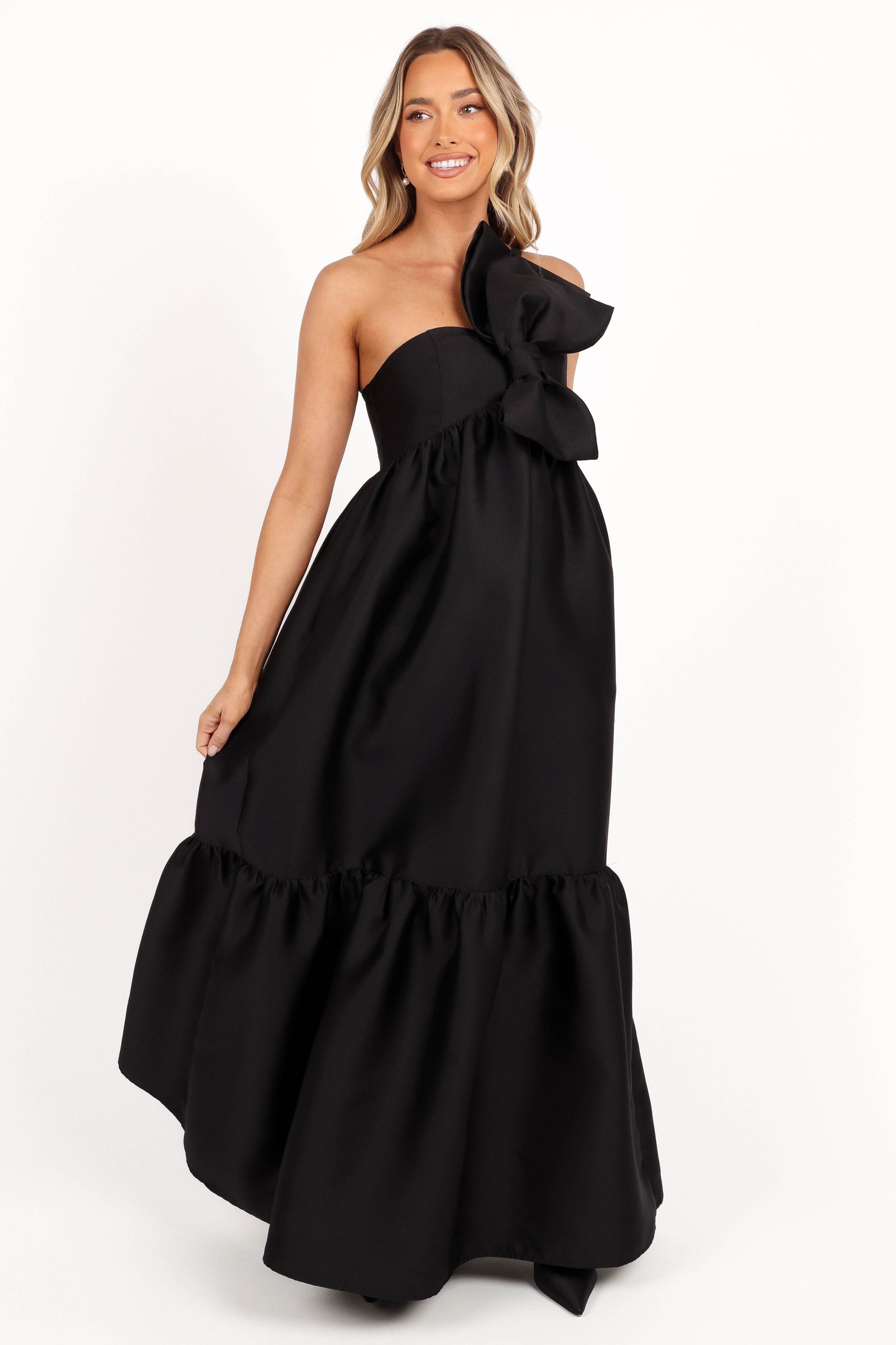 Betina Bow Front Maxi Dress - Black - Image 2