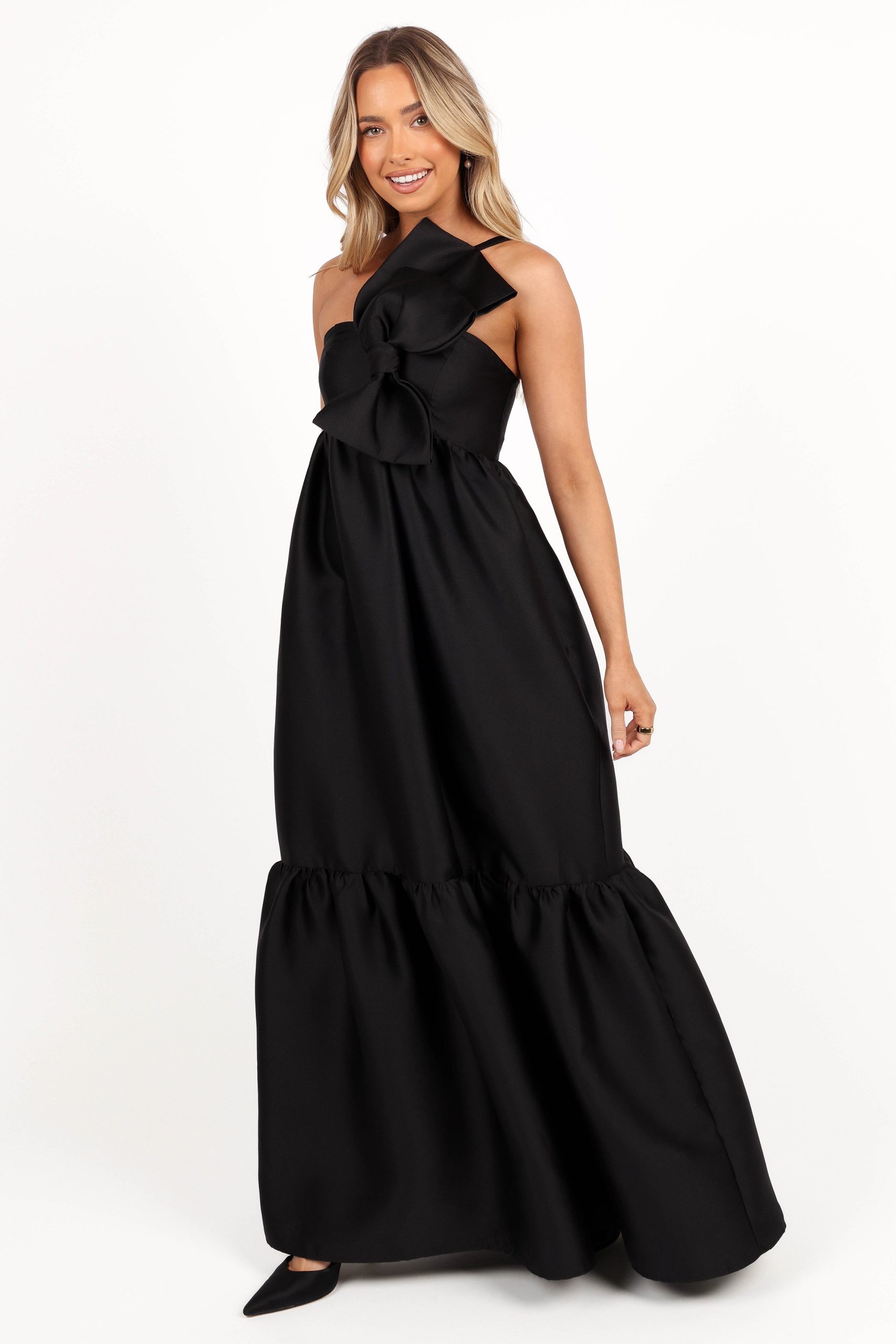 Betina Bow Front Maxi Dress - Black - Image 5