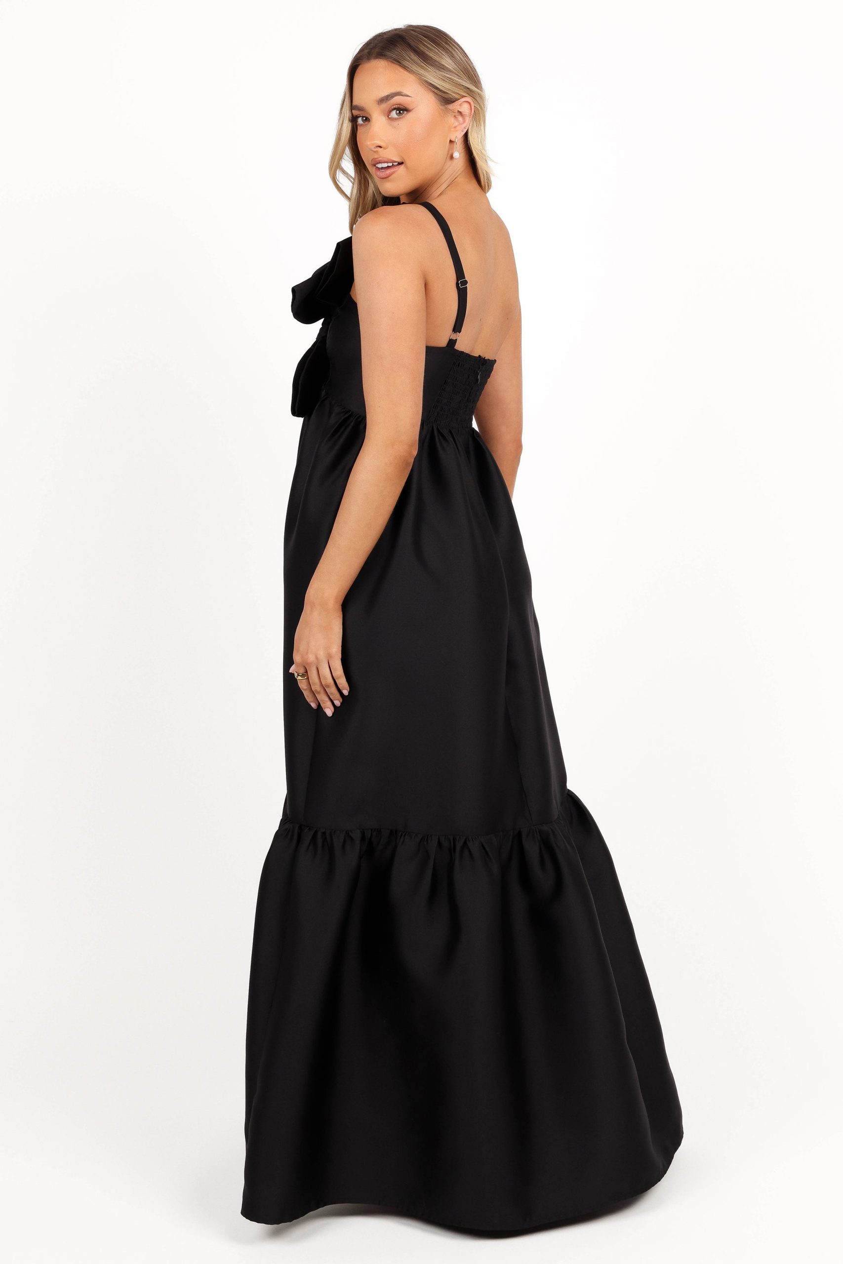 Betina Bow Front Maxi Dress - Black - Image 6