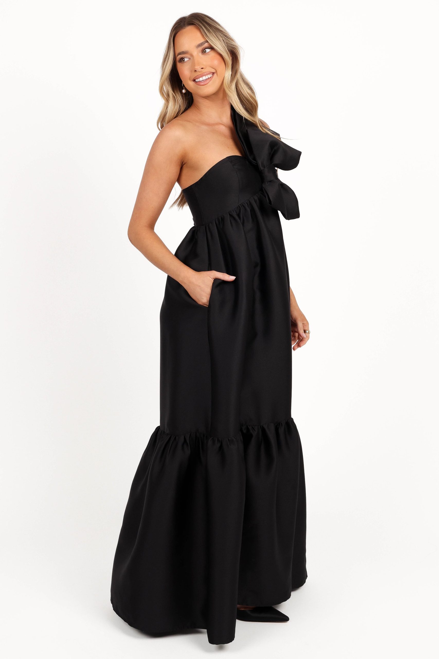Betina Bow Front Maxi Dress - Black - Image 7