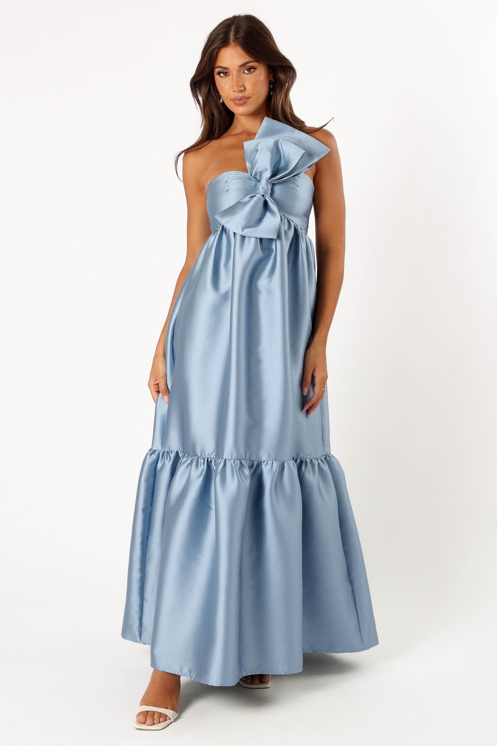 Betina Bow Front Maxi Dress - Blue - Image 2