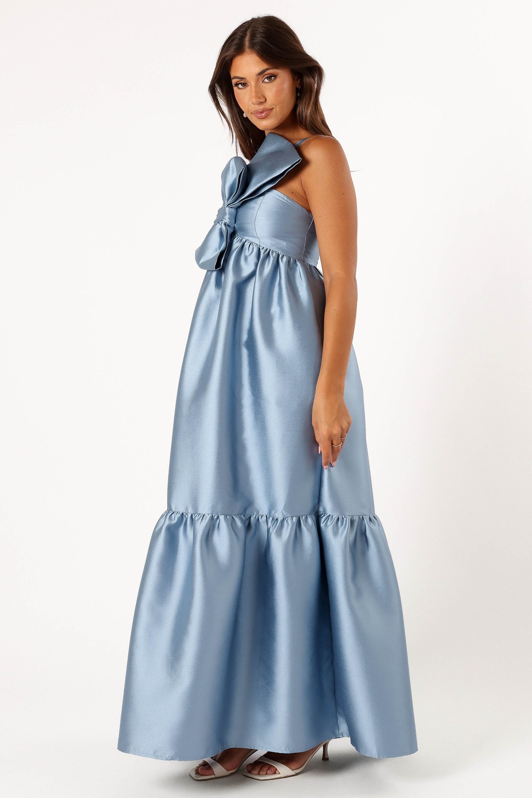 Betina Bow Front Maxi Dress - Blue - Image 4