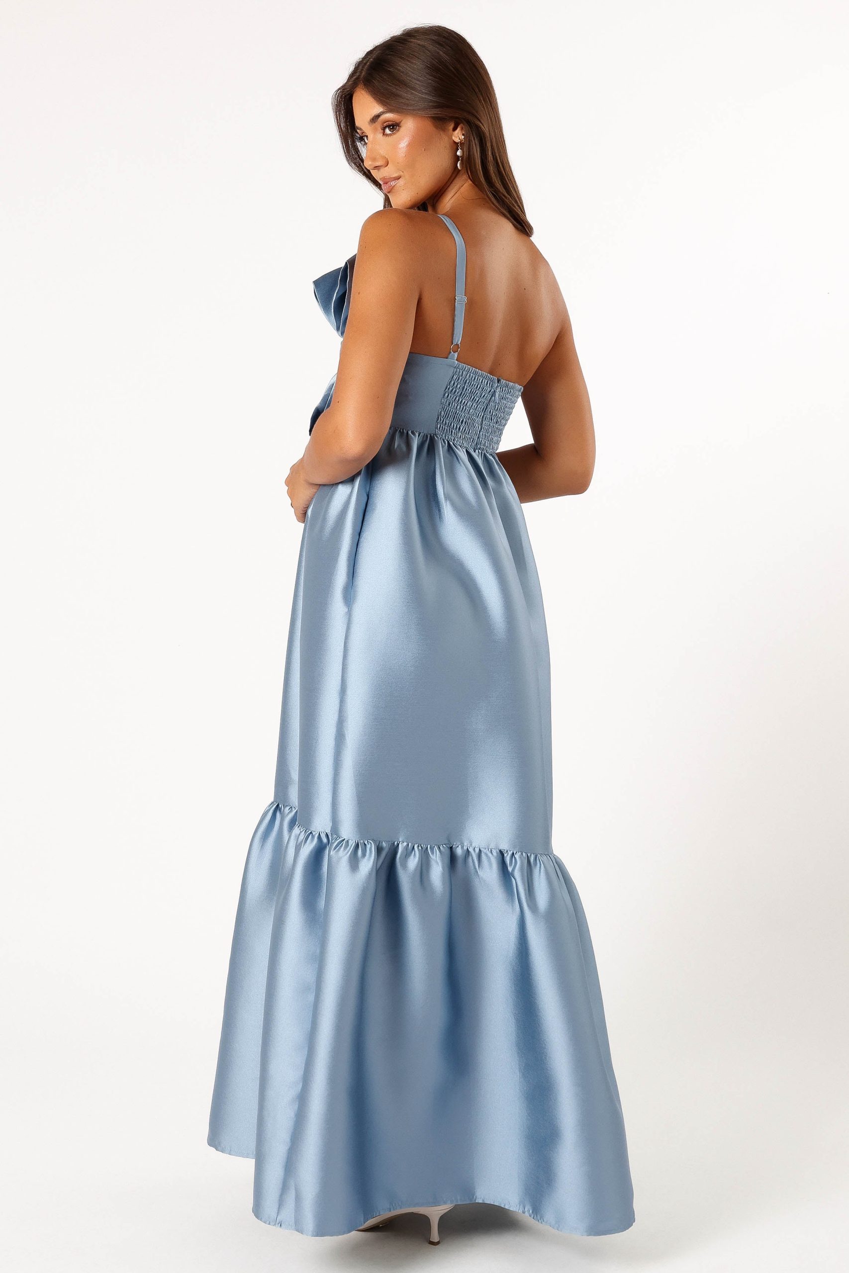 Betina Bow Front Maxi Dress - Blue - Image 5