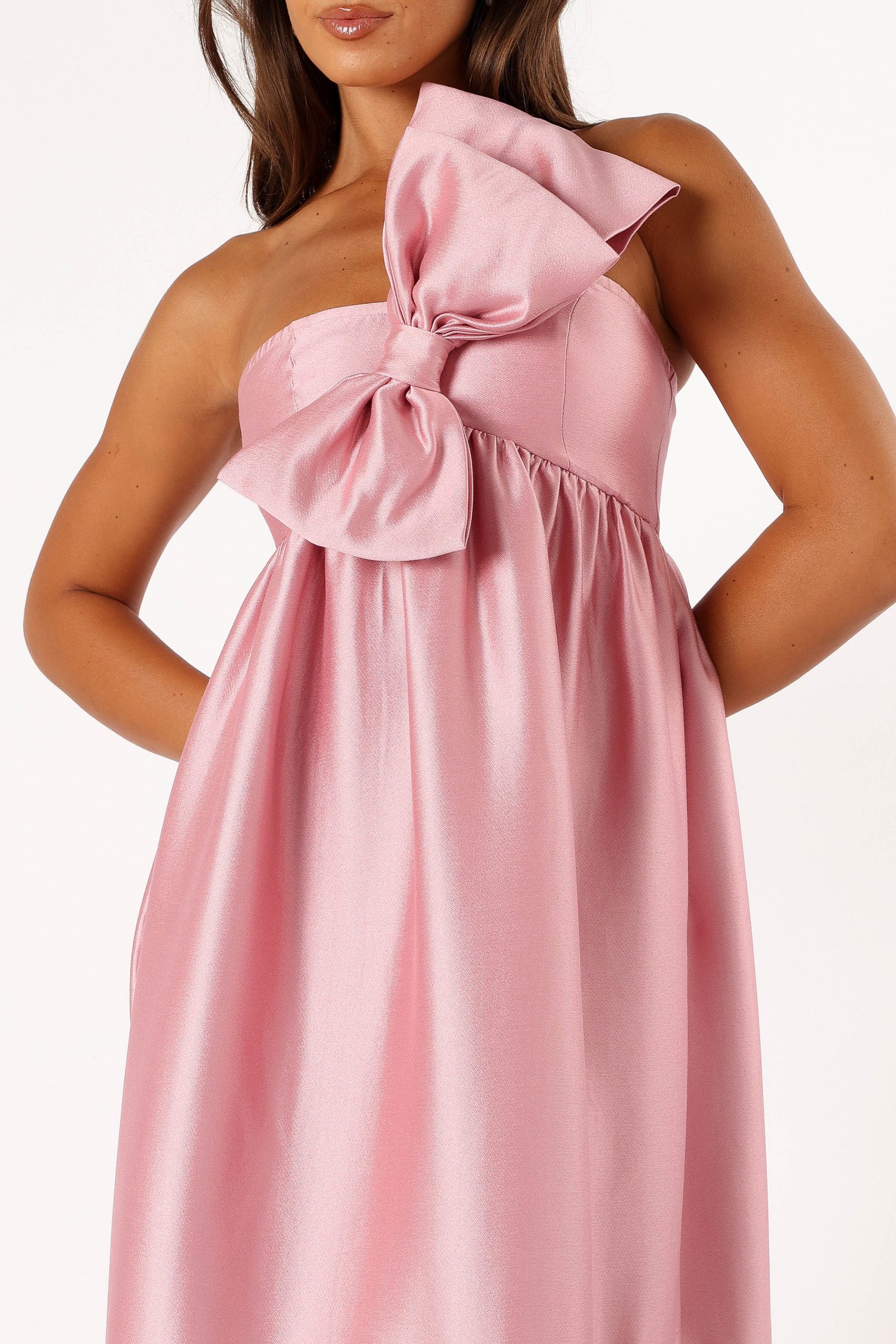 Betina Bow Front Maxi Dress - Dusty Rose - Image 7
