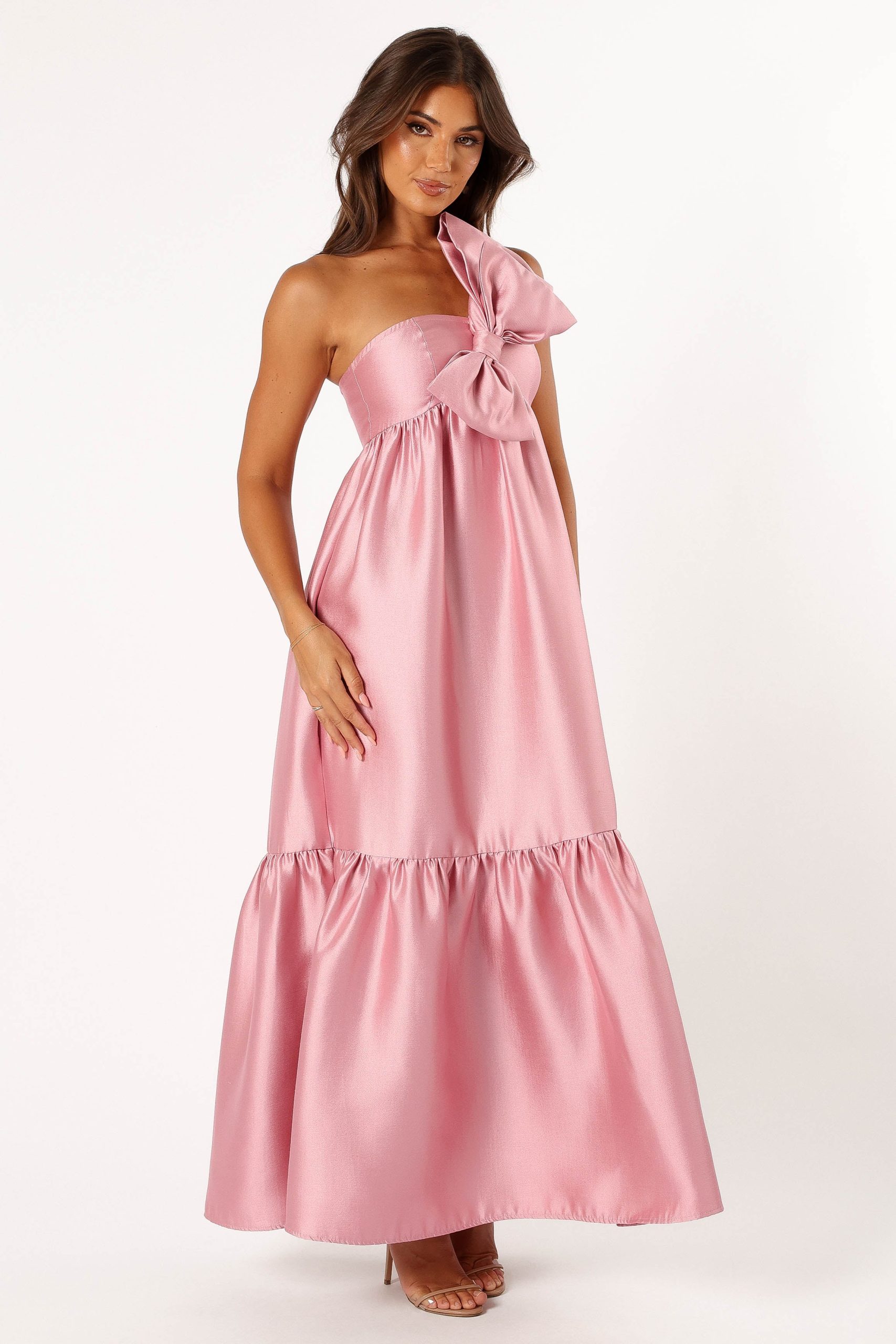 Betina Bow Front Maxi Dress - Dusty Rose - Image 2