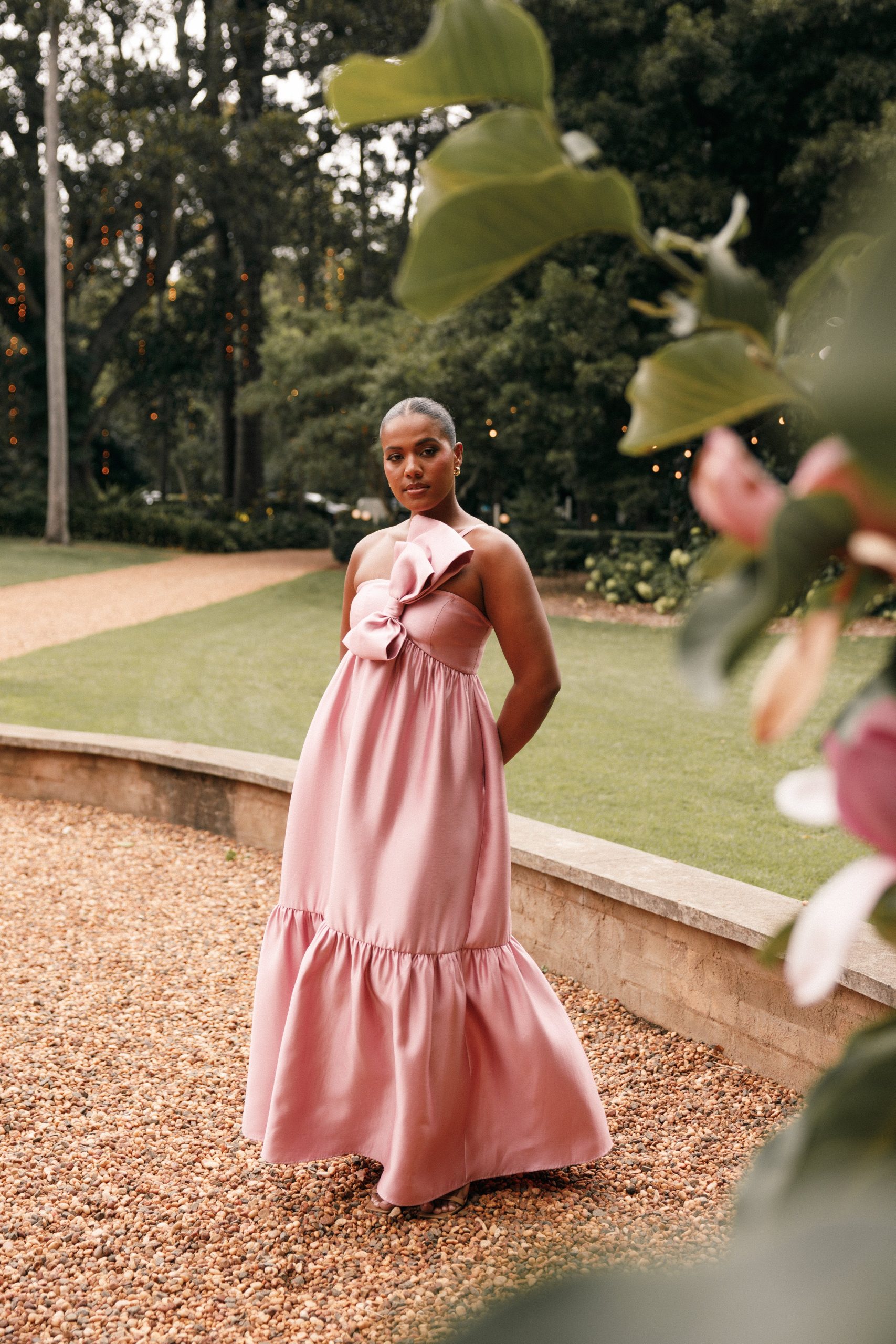 Betina Bow Front Maxi Dress - Dusty Rose - Image 9