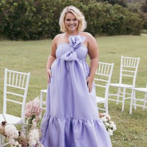 Betina Bow Front Maxi Dress - Lilac