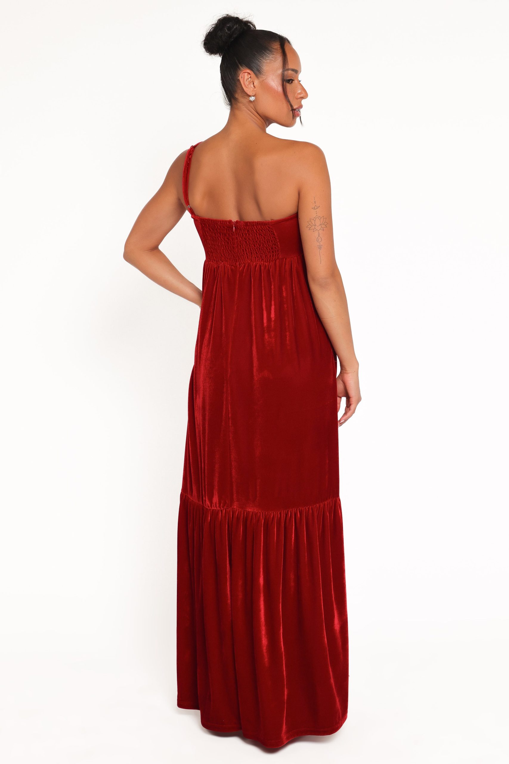 Betina Bow Front Maxi Dress - Red Velvet - Image 5