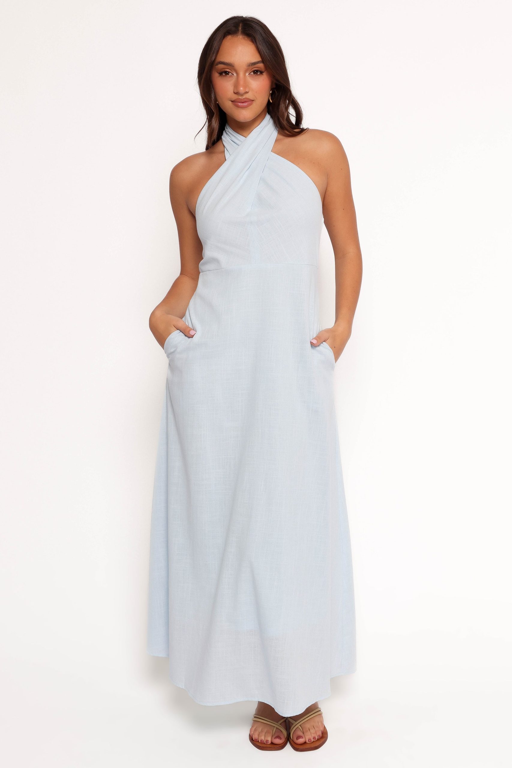 Betsy Halterneck Maxi Dress - Pale Blue - Image 3