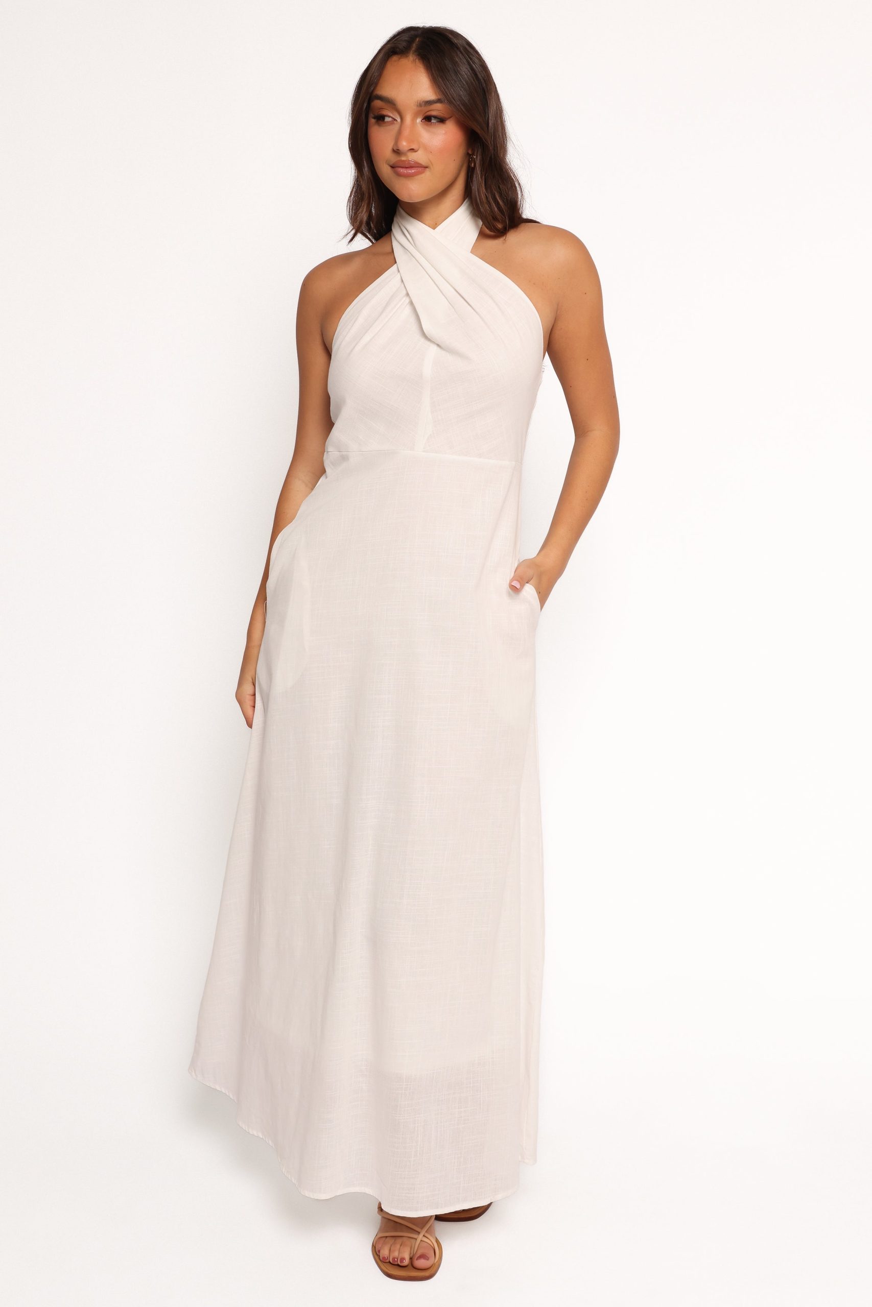 Betsy Halterneck Maxi Dress - White - Image 3