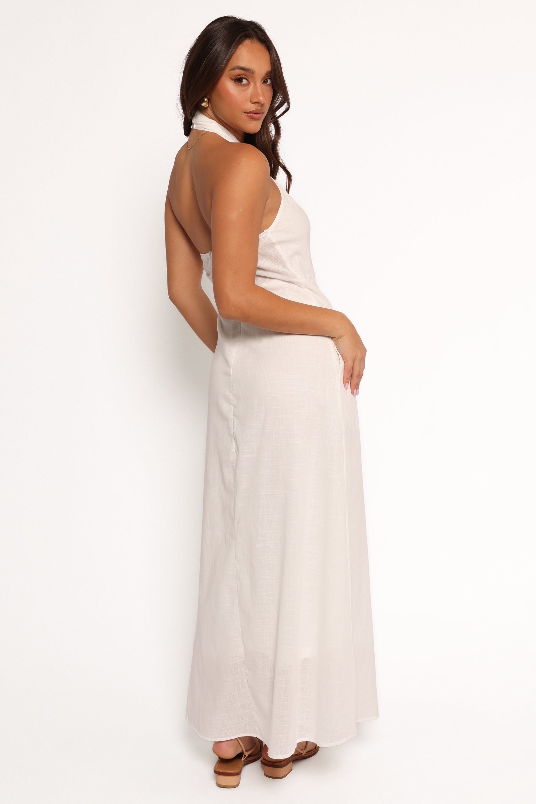 Betsy Halterneck Maxi Dress - White - Image 5