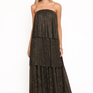 Bloom Strapless Maxi Dress - Black