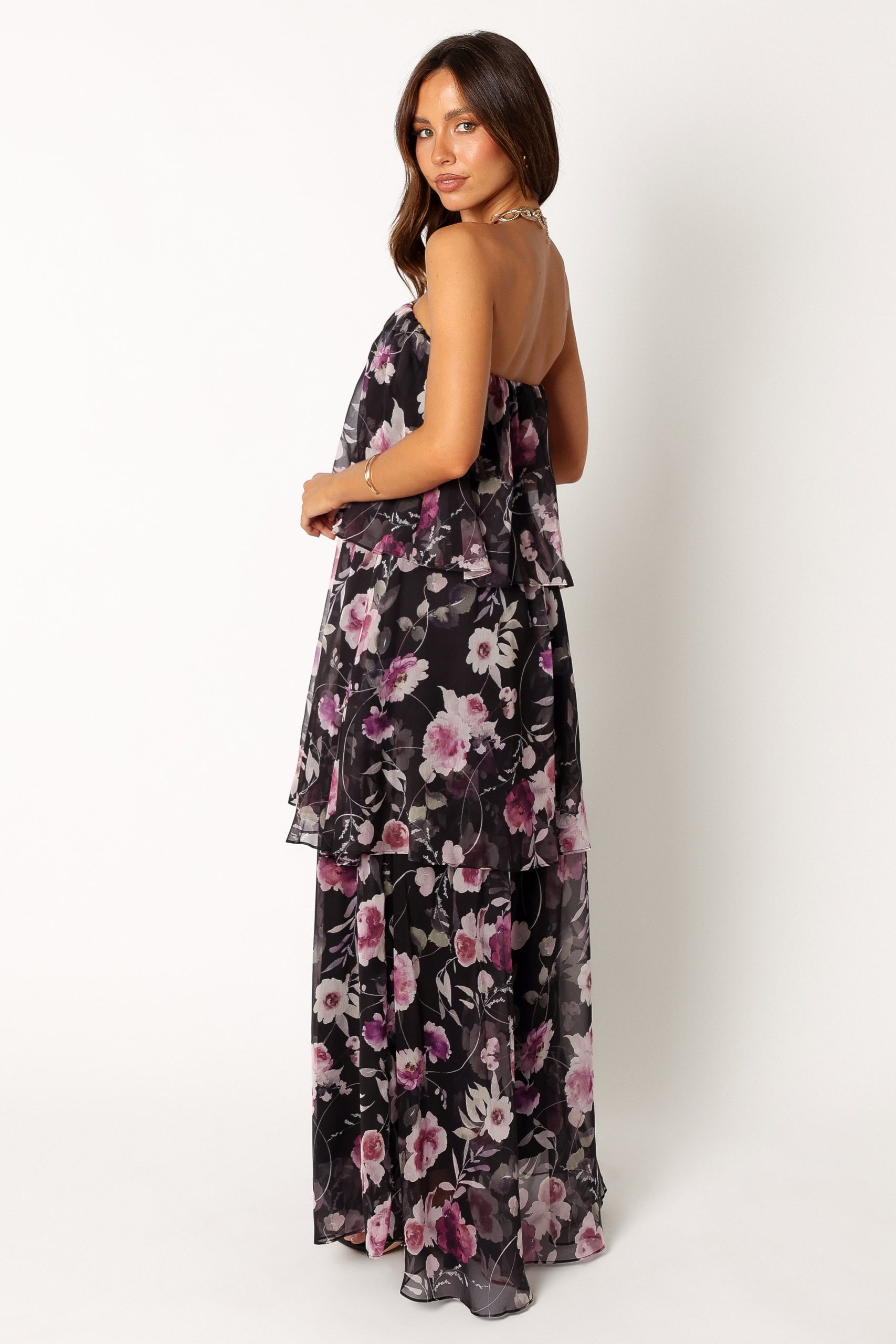 Bloom Strapless Maxi Dress - Black Floral - Image 3