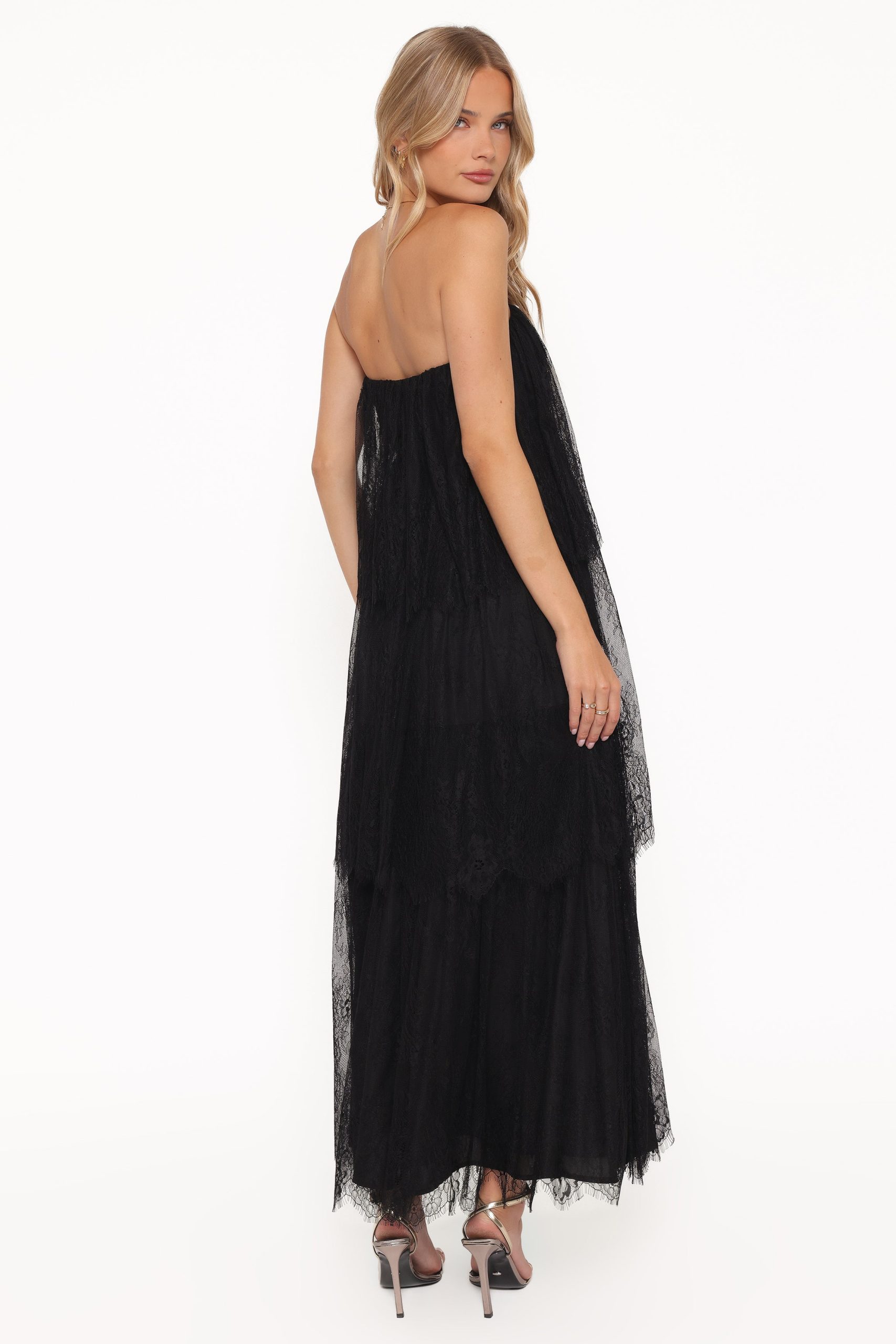 Bloom Strapless Maxi Dress - Black Lace - Image 5