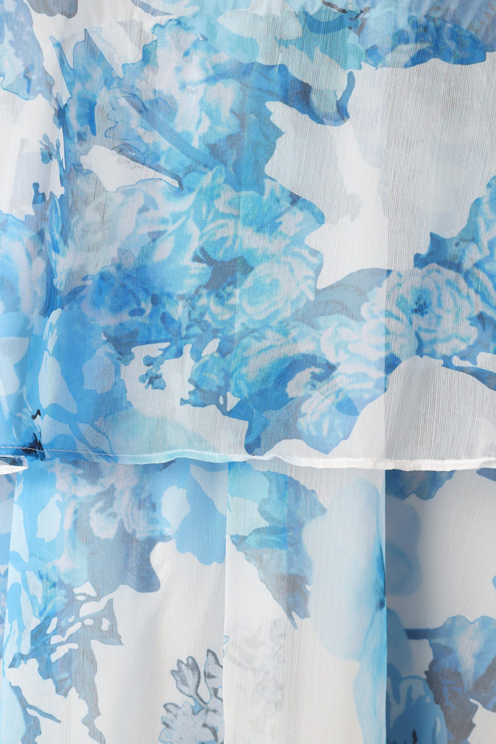 Bloom Strapless Maxi Dress - Blue White Floral - Image 10