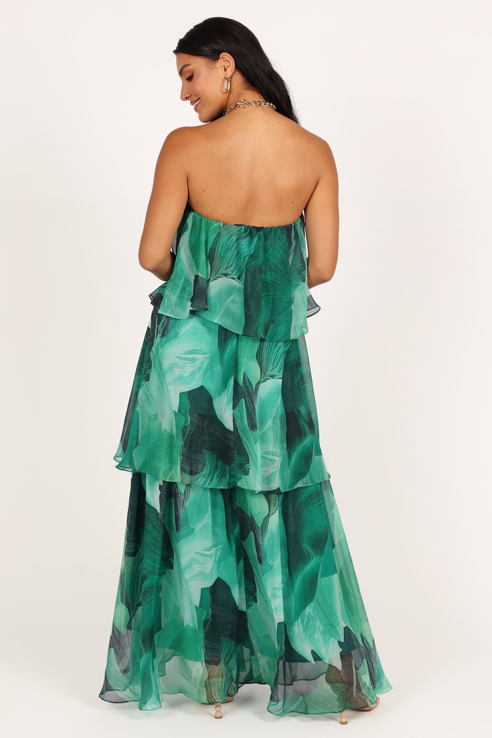 Bloom Strapless Maxi Dress - Green Floral - Image 6