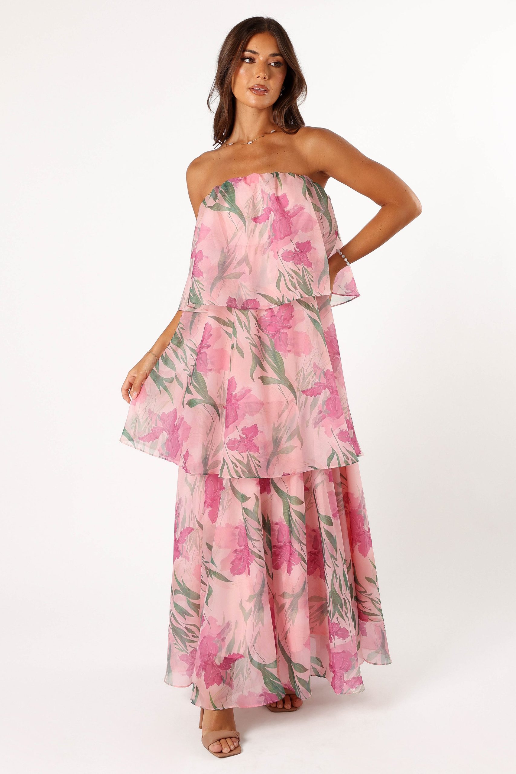 Bloom Strapless Maxi Dress - Pink Floral - Image 4