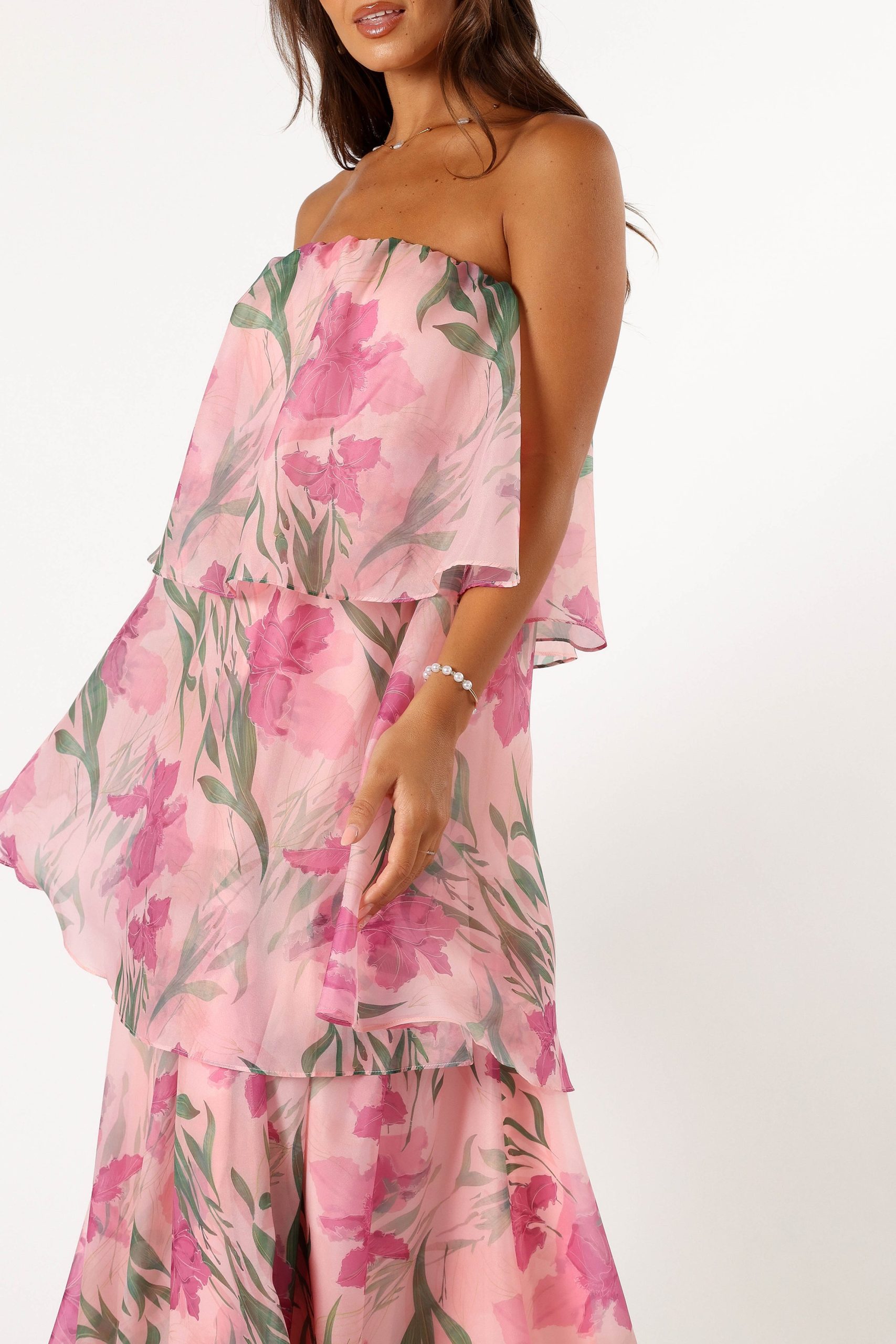 Bloom Strapless Maxi Dress - Pink Floral - Image 5