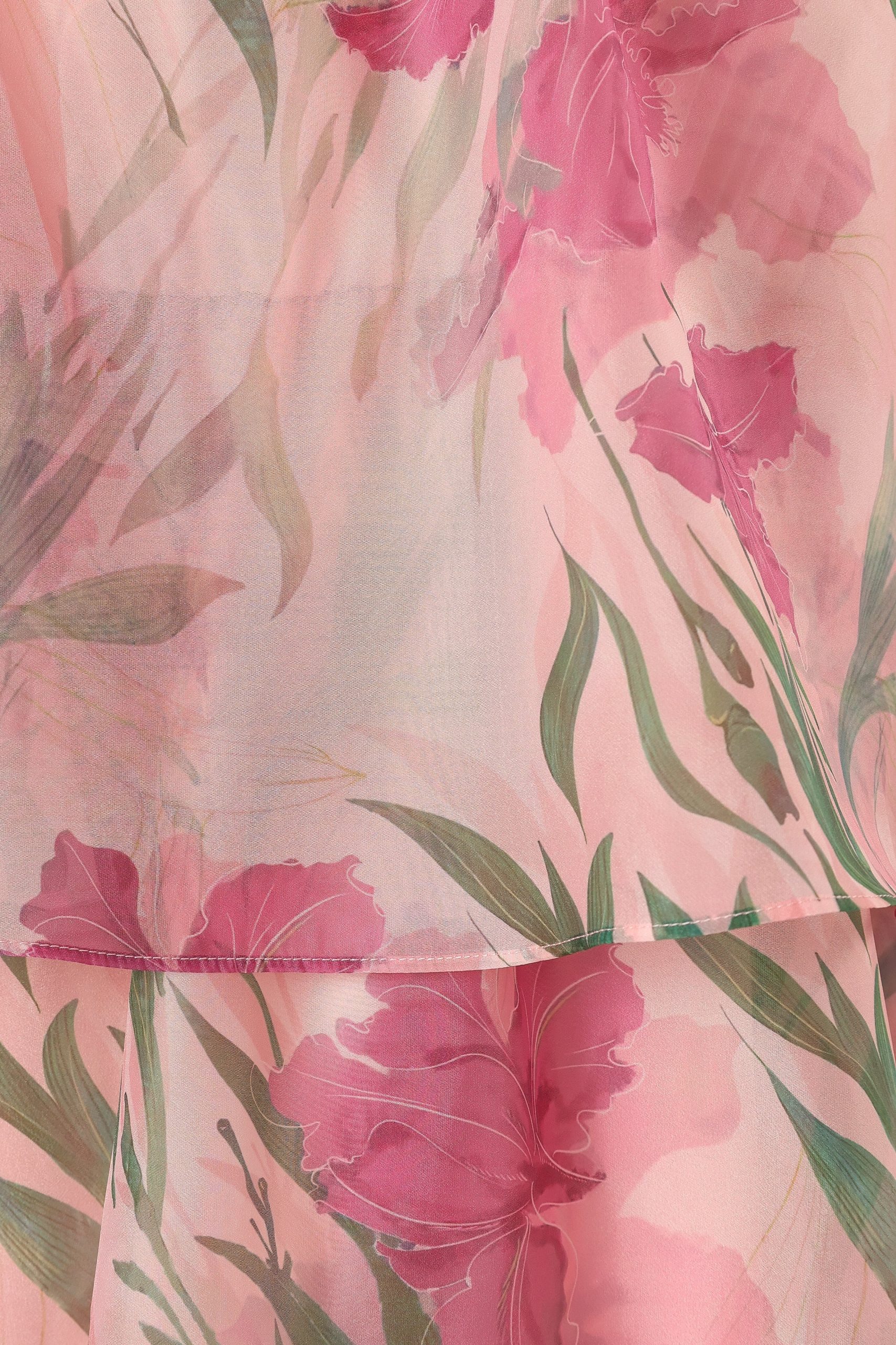 Bloom Strapless Maxi Dress - Pink Floral - Image 9