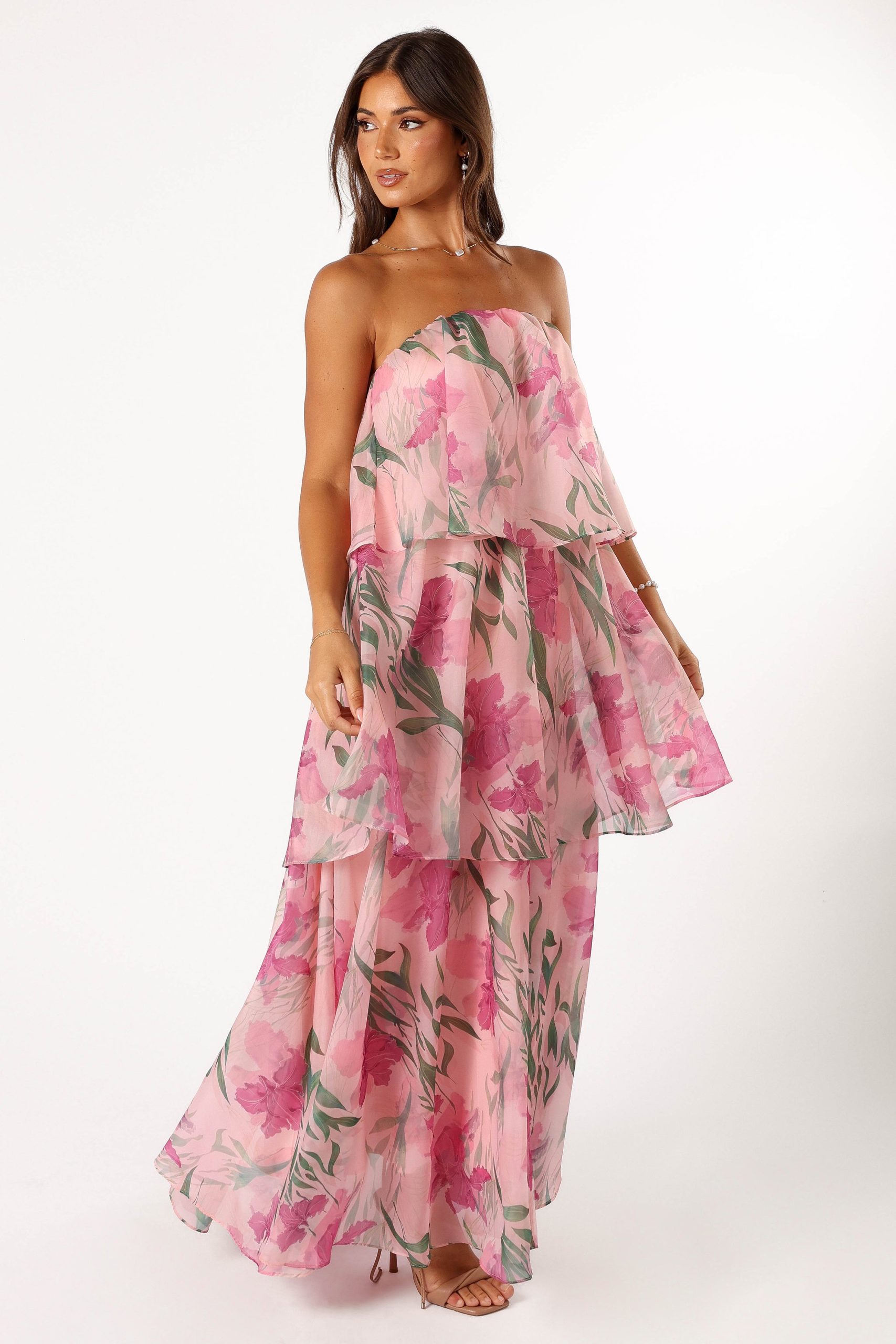 Bloom Strapless Maxi Dress - Pink Floral - Image 8