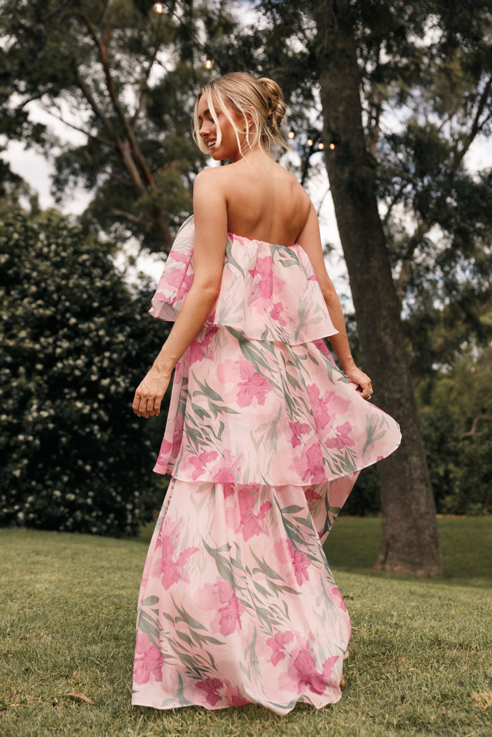 Bloom Strapless Maxi Dress - Pink Floral - Image 2